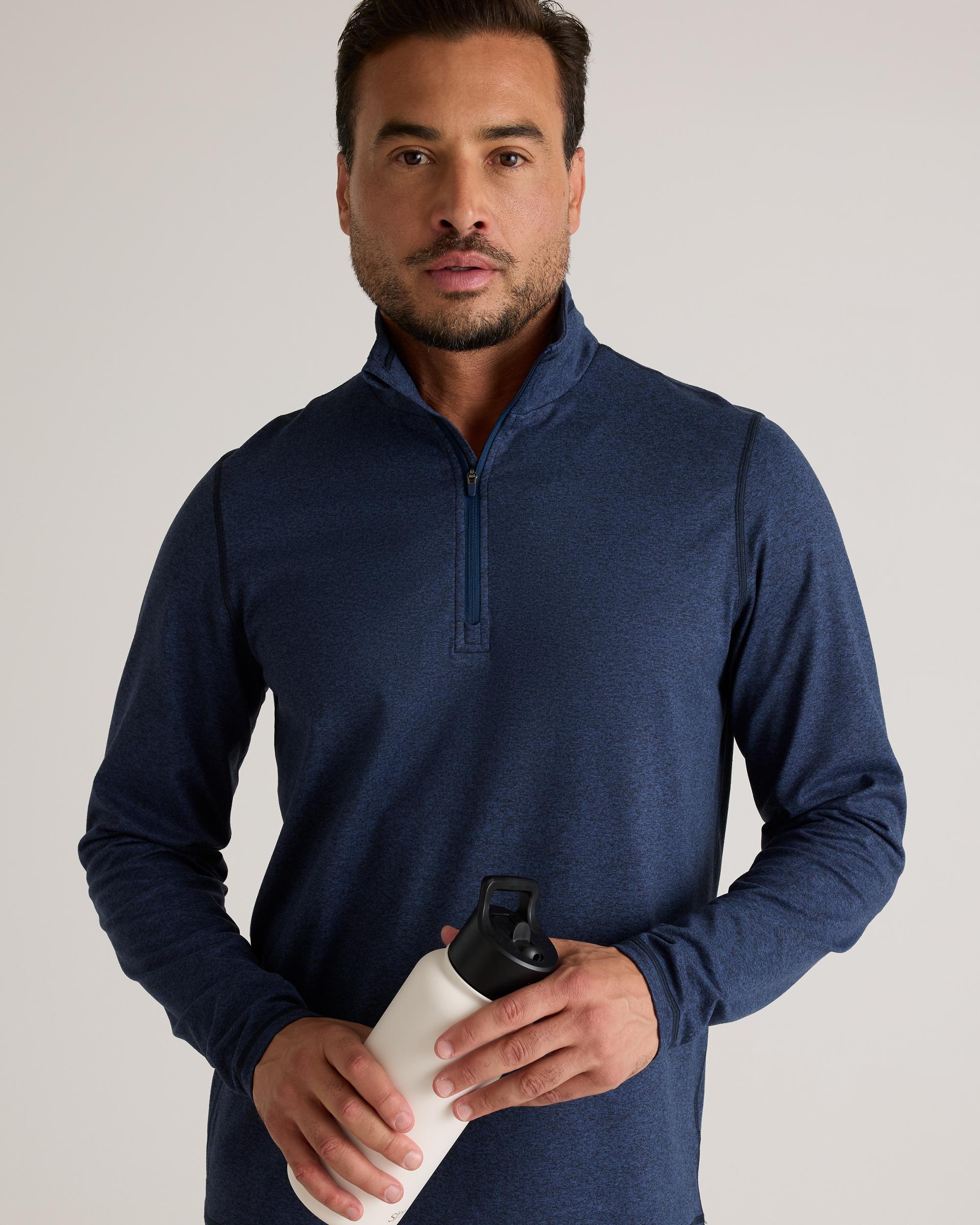 Quince | Men's Super Soft Performance Half-Zip Pullover Flowknit Activewear, Size XL, Recycled Polyester Product Image