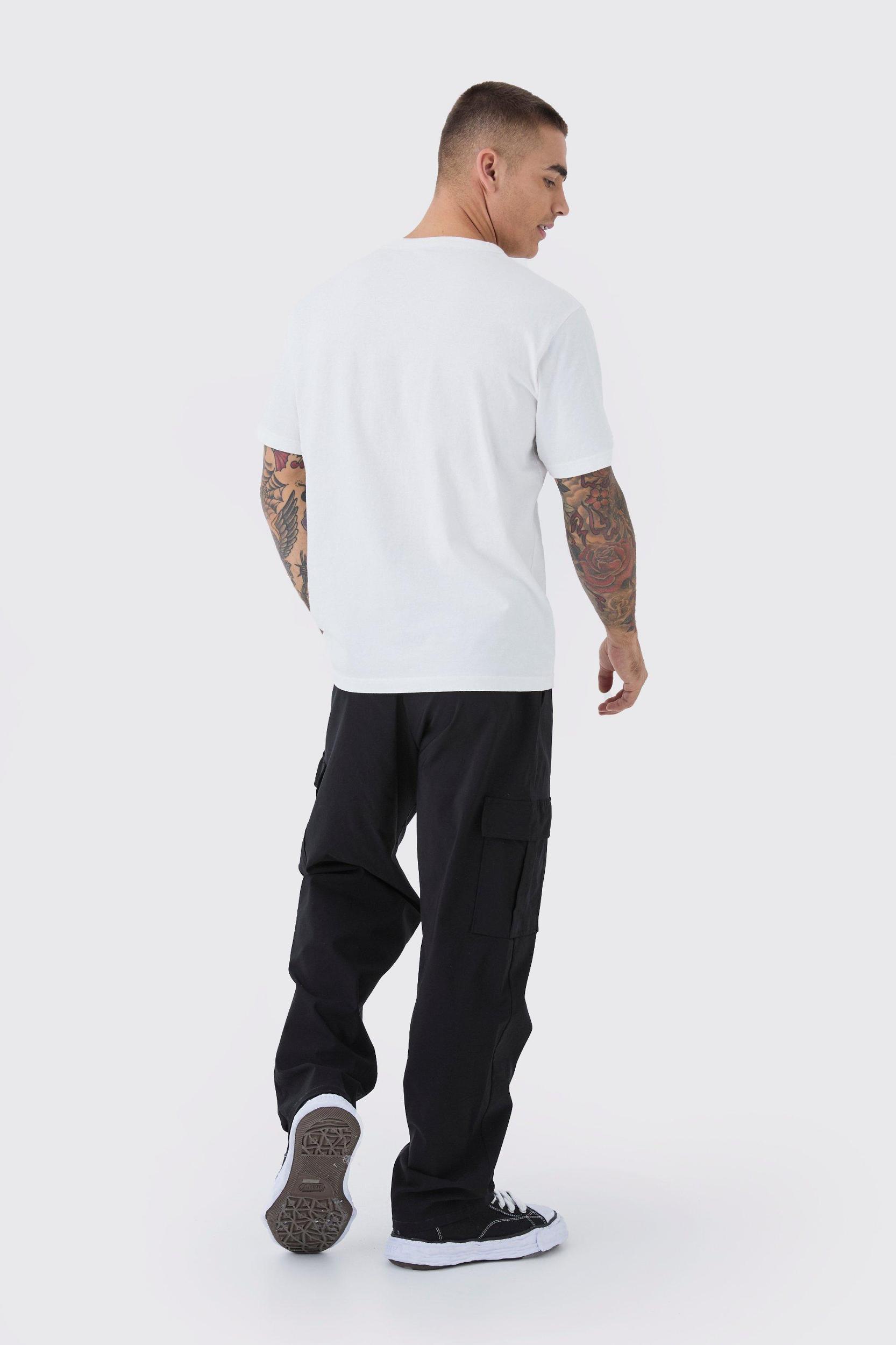 Straight Leg Elasticated Waist Technical Stretch Cargo Pants | boohooMAN USA Product Image