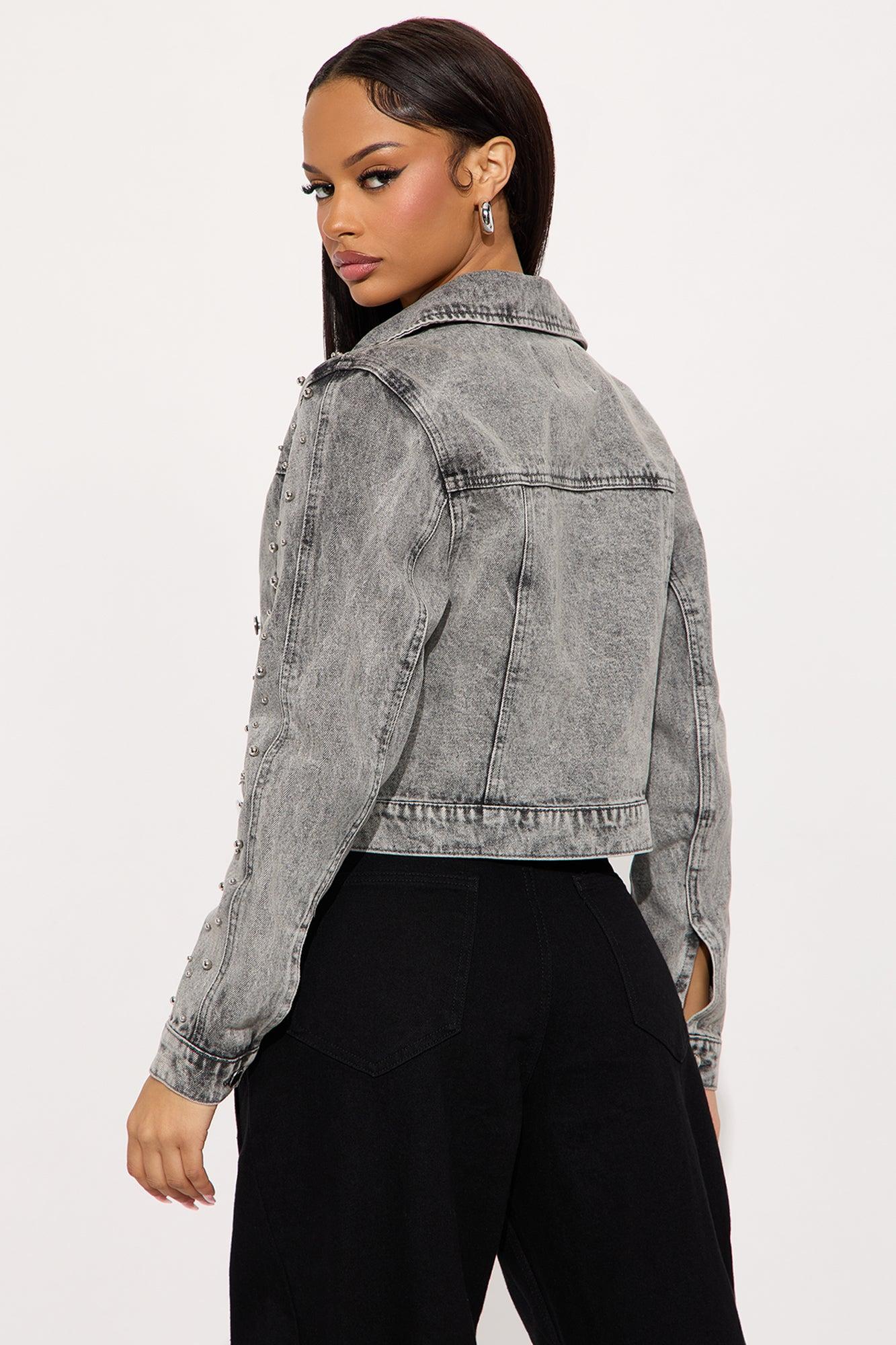 Ride Or Die Studded Denim Jacket - Black Wash Female Product Image