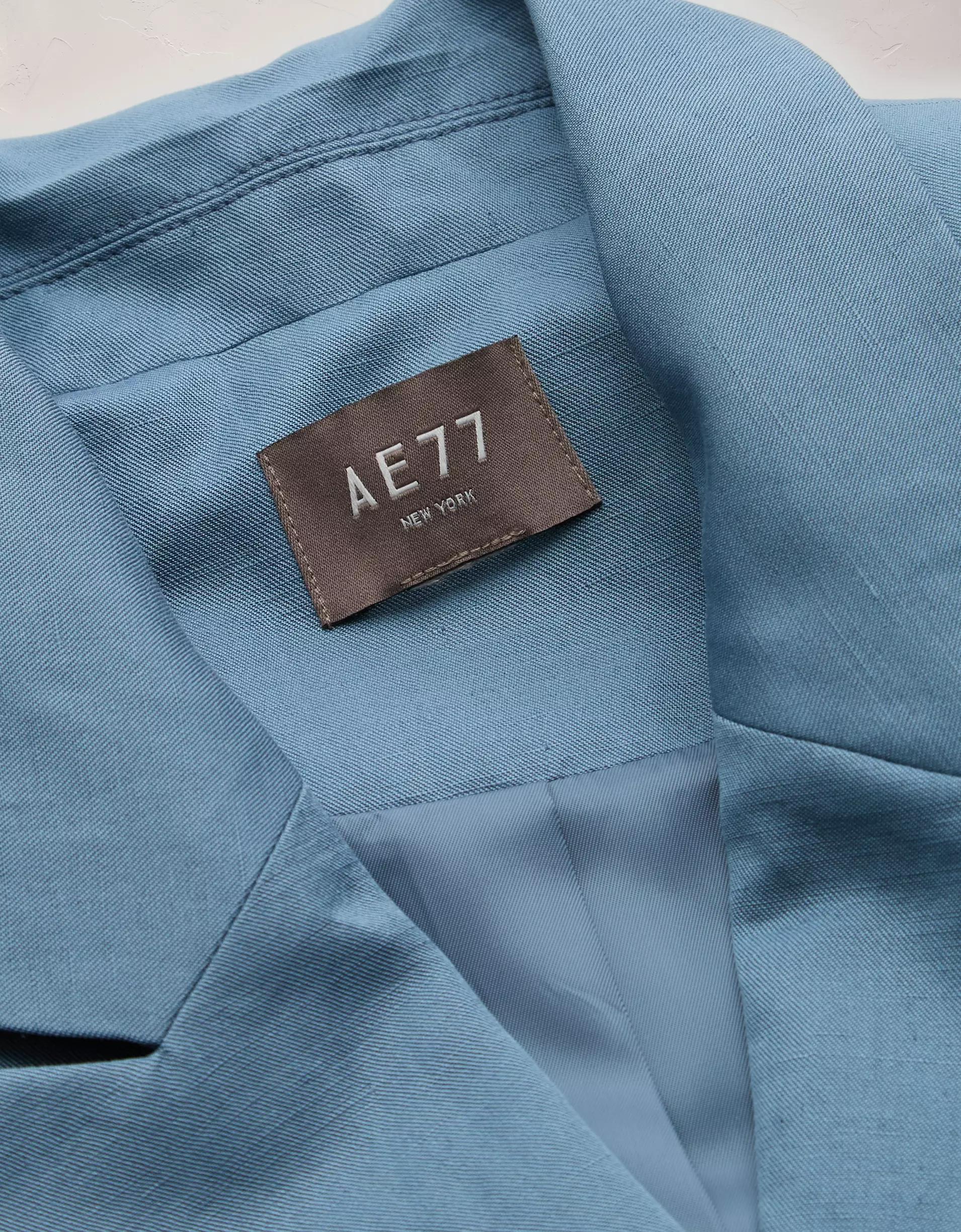 AE77 Premium Linen-Silk Blend Double-Breasted Blazer Product Image