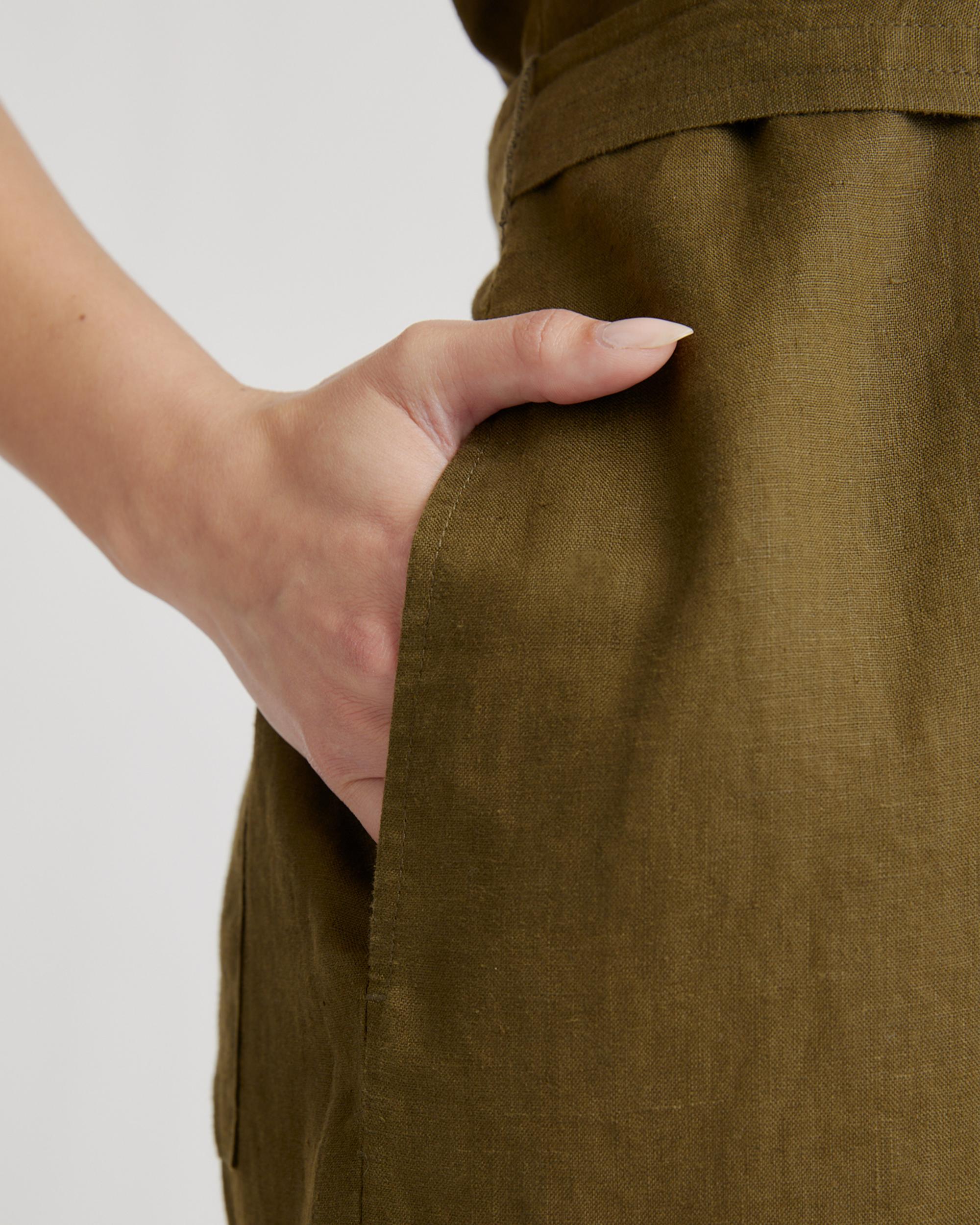 Quince | Women's 100% European Linen Square Neck Jumpsuit Product Image