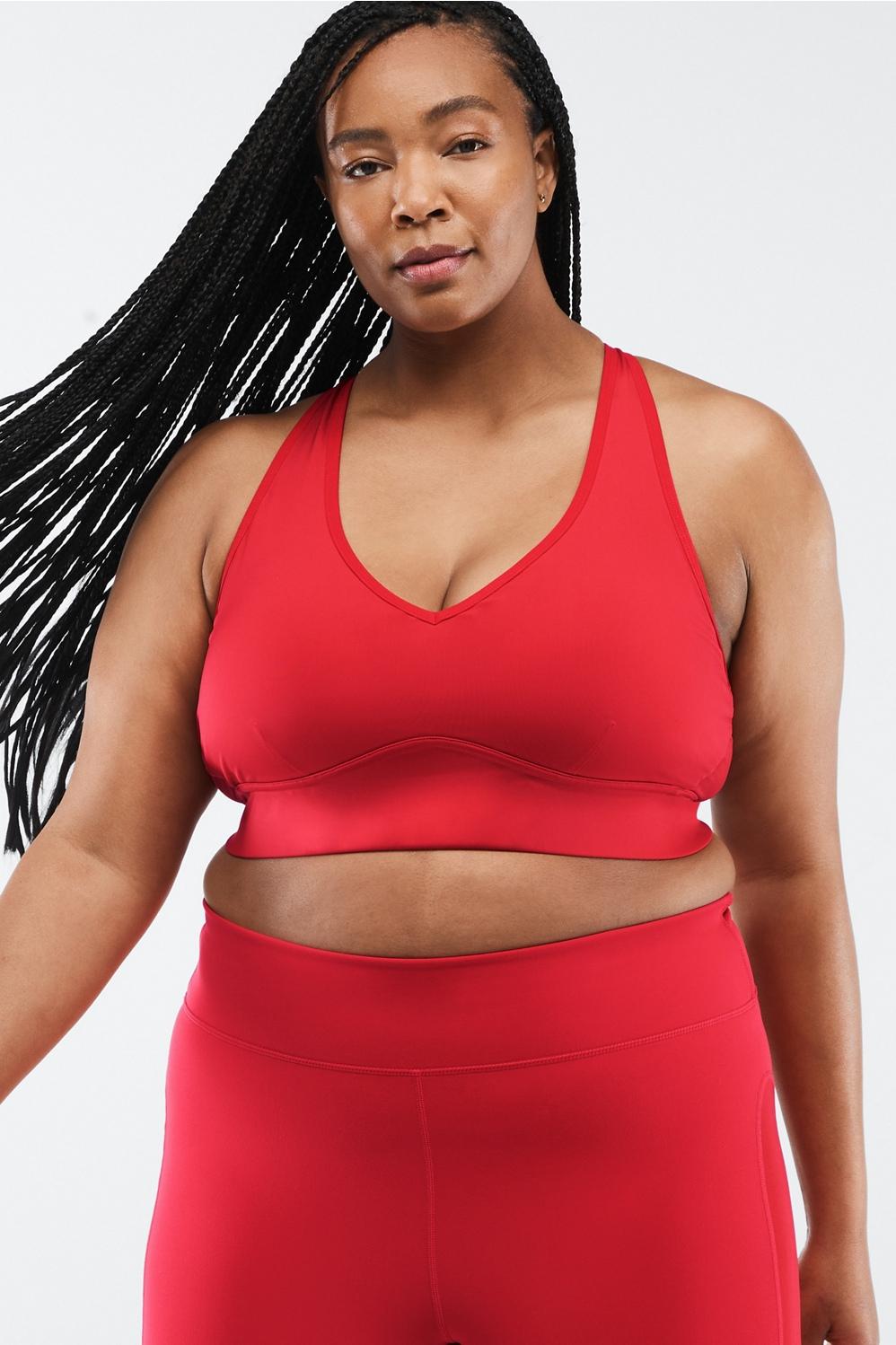 Fabletics Khloe Medium Impact Sports Bra Womens red plus Size 3X Product Image