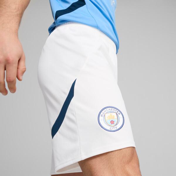PUMA Manchester City 24/25 Men's Replica Soccer Shorts in White/Marine Blue Product Image