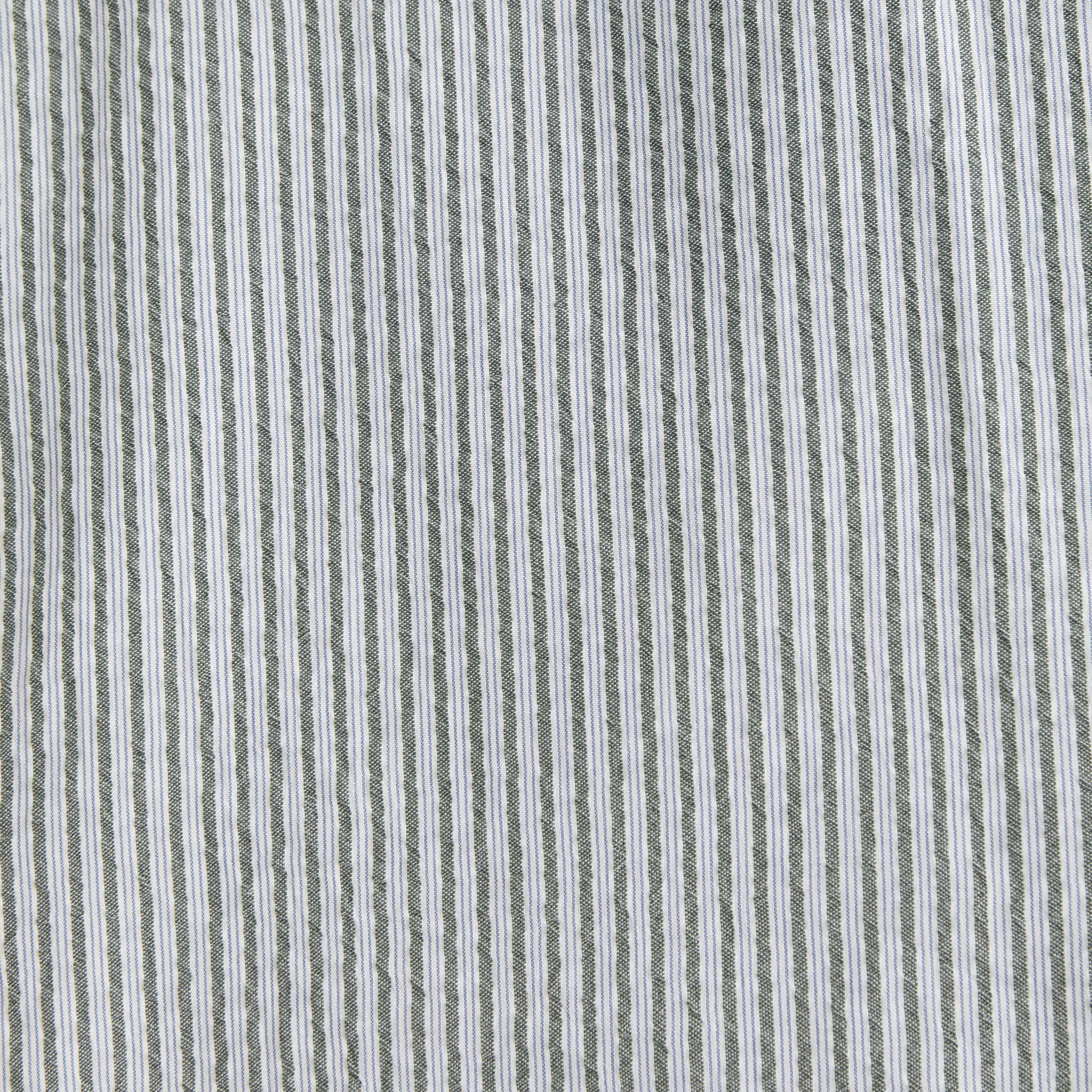 Camp Collar Cropped Seersucker Shirt Product Image