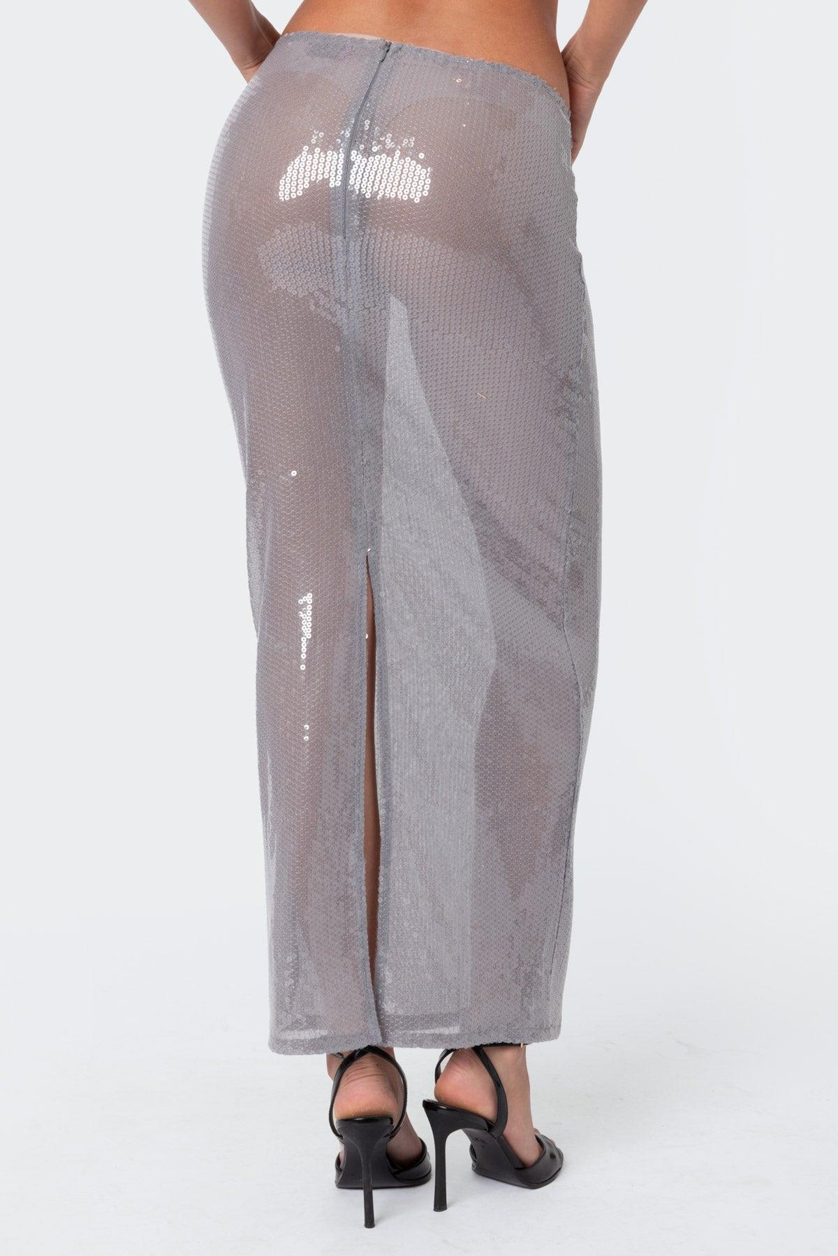 Riki Sheer Sequin Maxi Skirt Product Image