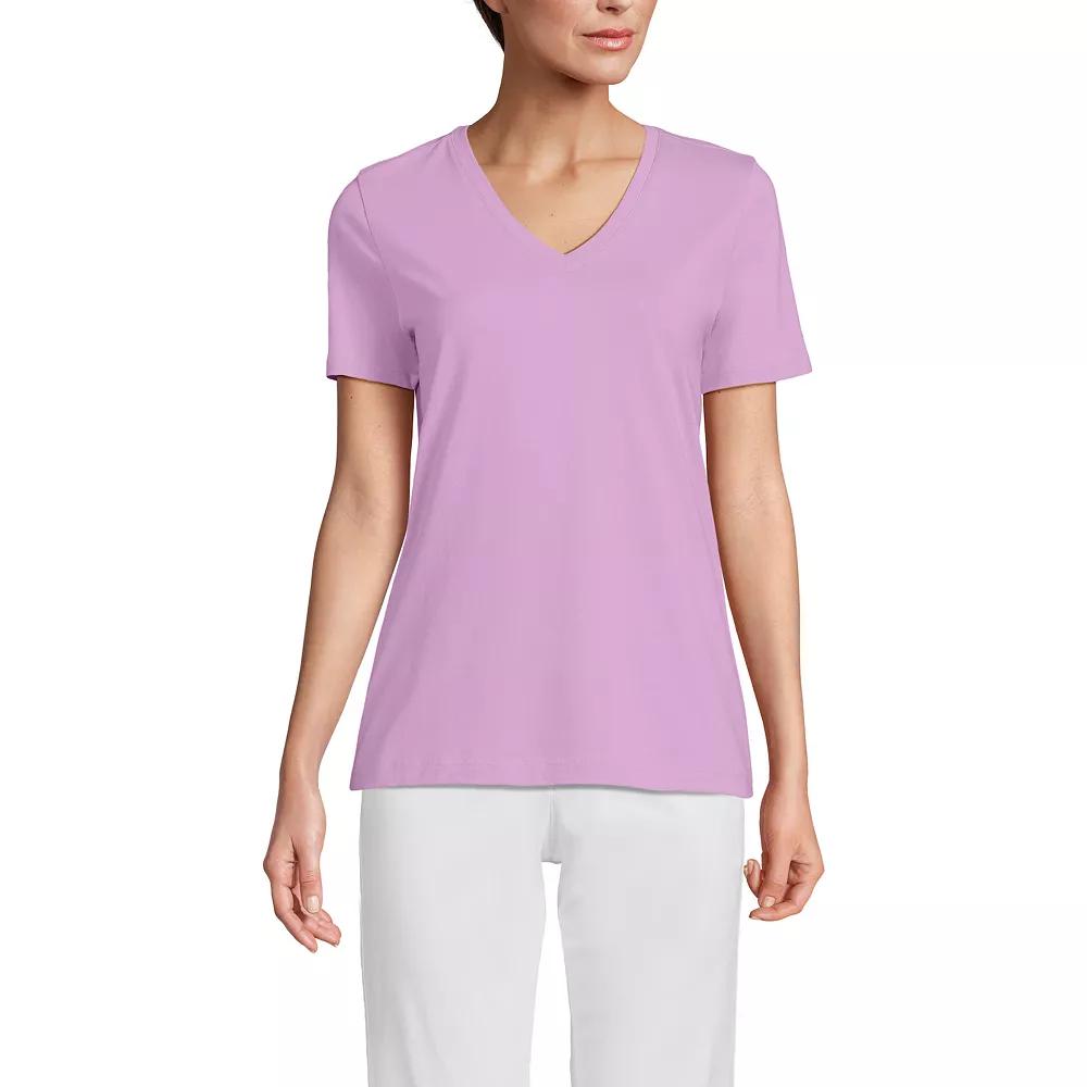Women's Lands' End Relaxed-Fit Supima Cotton V-Neck Tee,  Product Image