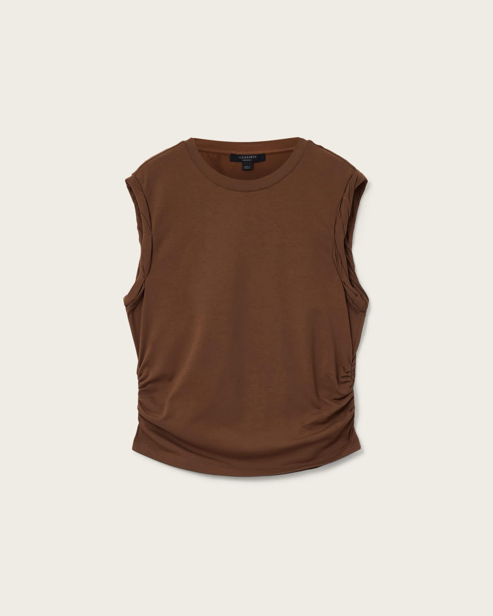 West Sleeveless Tank Top PECAN BROWN | ALLSAINTS US Product Image