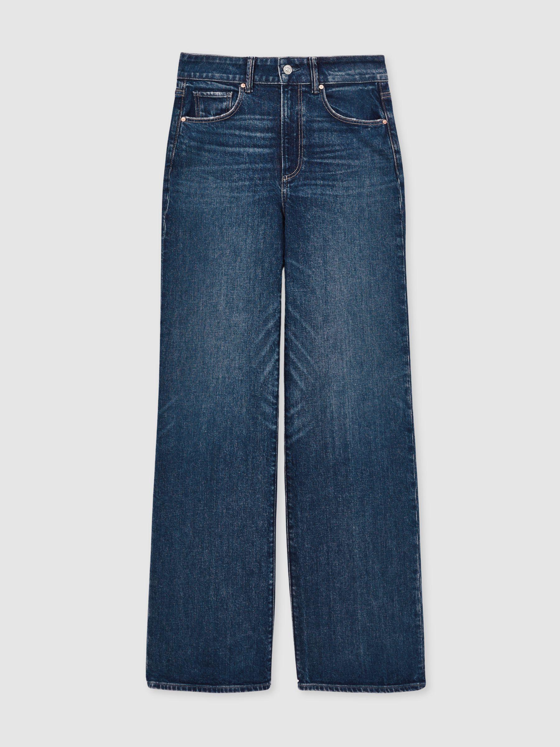 Paige High Rise Wide Leg Jeans in Boogie Blue Product Image