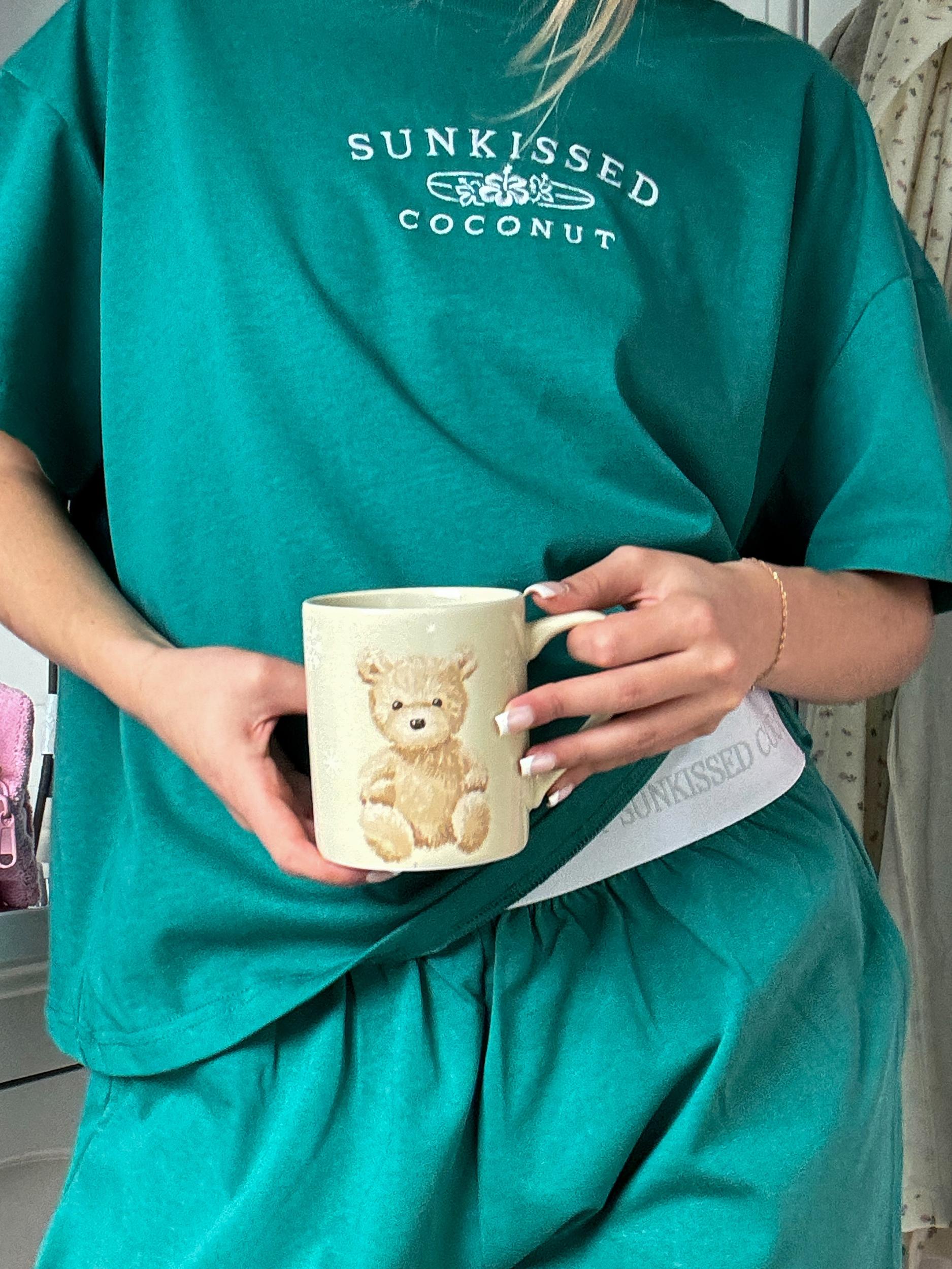 Bubbly Green Basic Watercolor Shorts Product Image