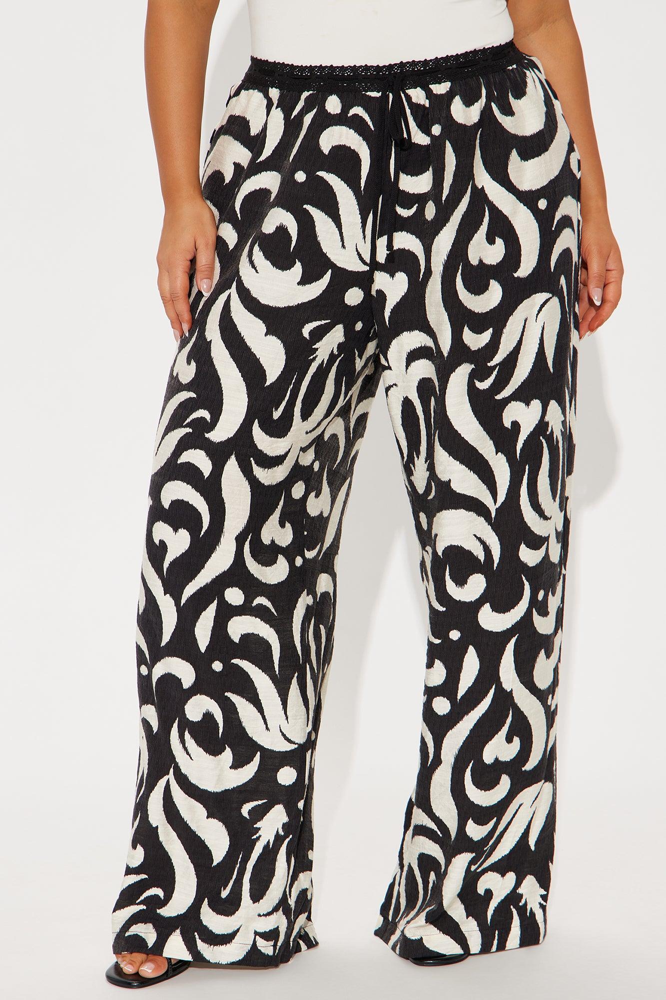 Always Classy Abstract Wide Leg Pant - Black/combo Female Product Image