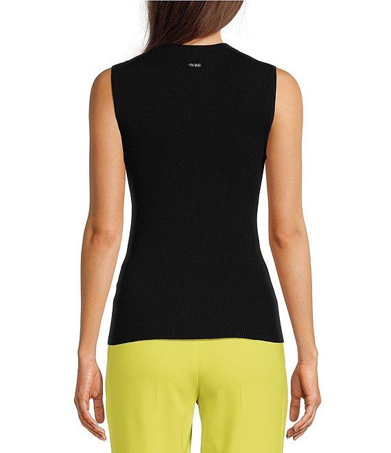 BOSS by Hugo Boss Solid Knit Mock Neck Sleeveless Coordinating Tank Top Product Image