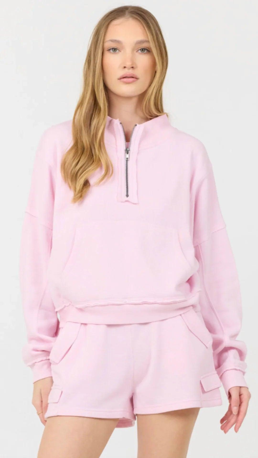 Paradise Pink Cashmere Fleece Shorts Product Image