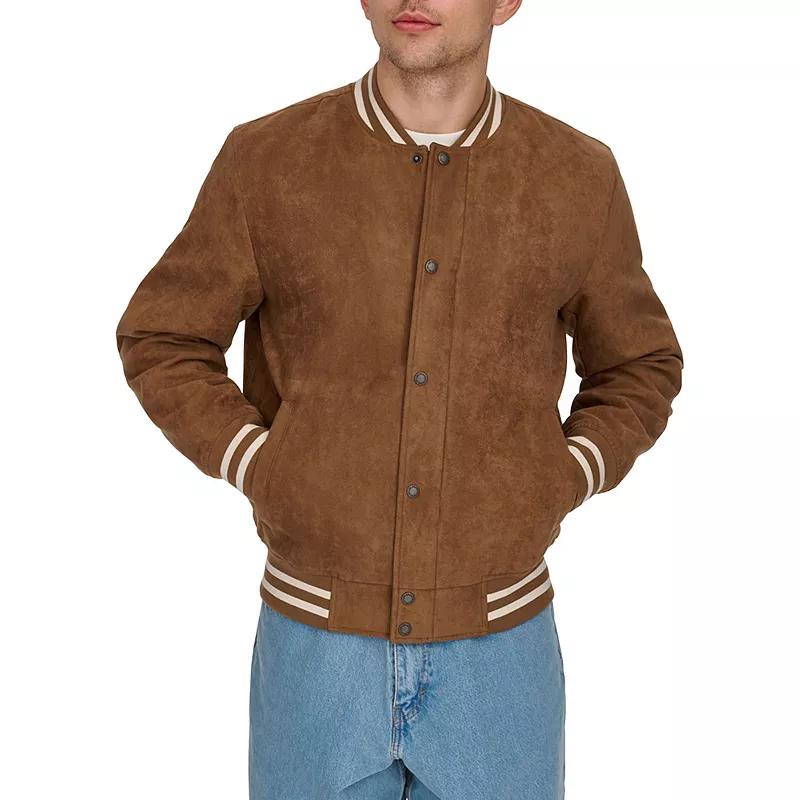 Men's Levi's® Faux Suede Varsity Bomber Jacket, Size: Large, Grey Product Image