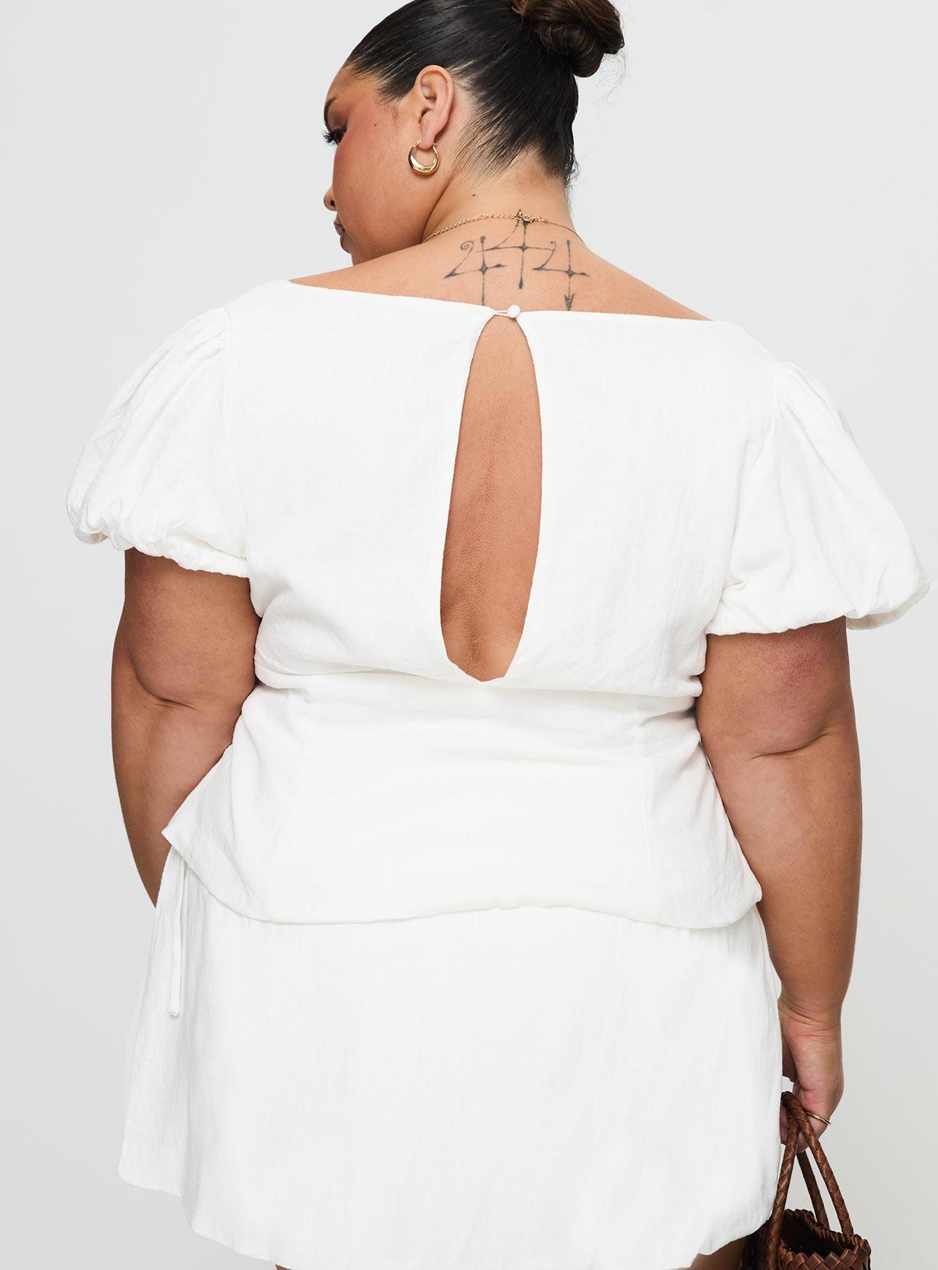 Wilhelmina Blouse Top White Curve Product Image