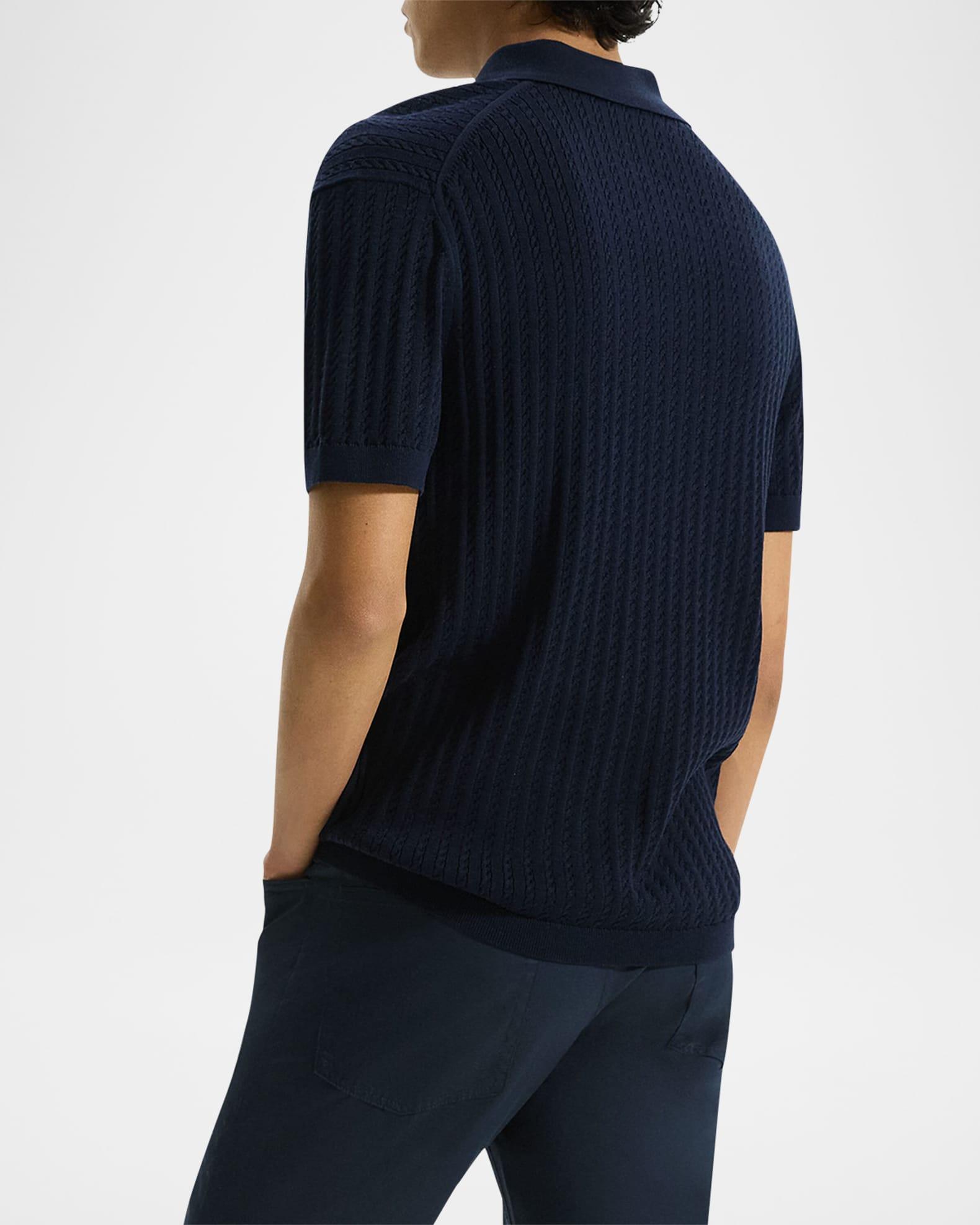 Men's Cable-Knit Polo Sweater Product Image