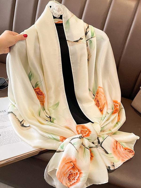Sun-Protection Floral Printed Shawl&Scarf Product Image