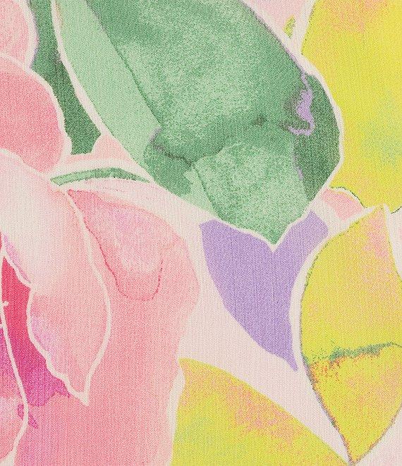 Maggy London Floral Print Short Flutter Sleeve Asymmetrical Hem Dress Product Image