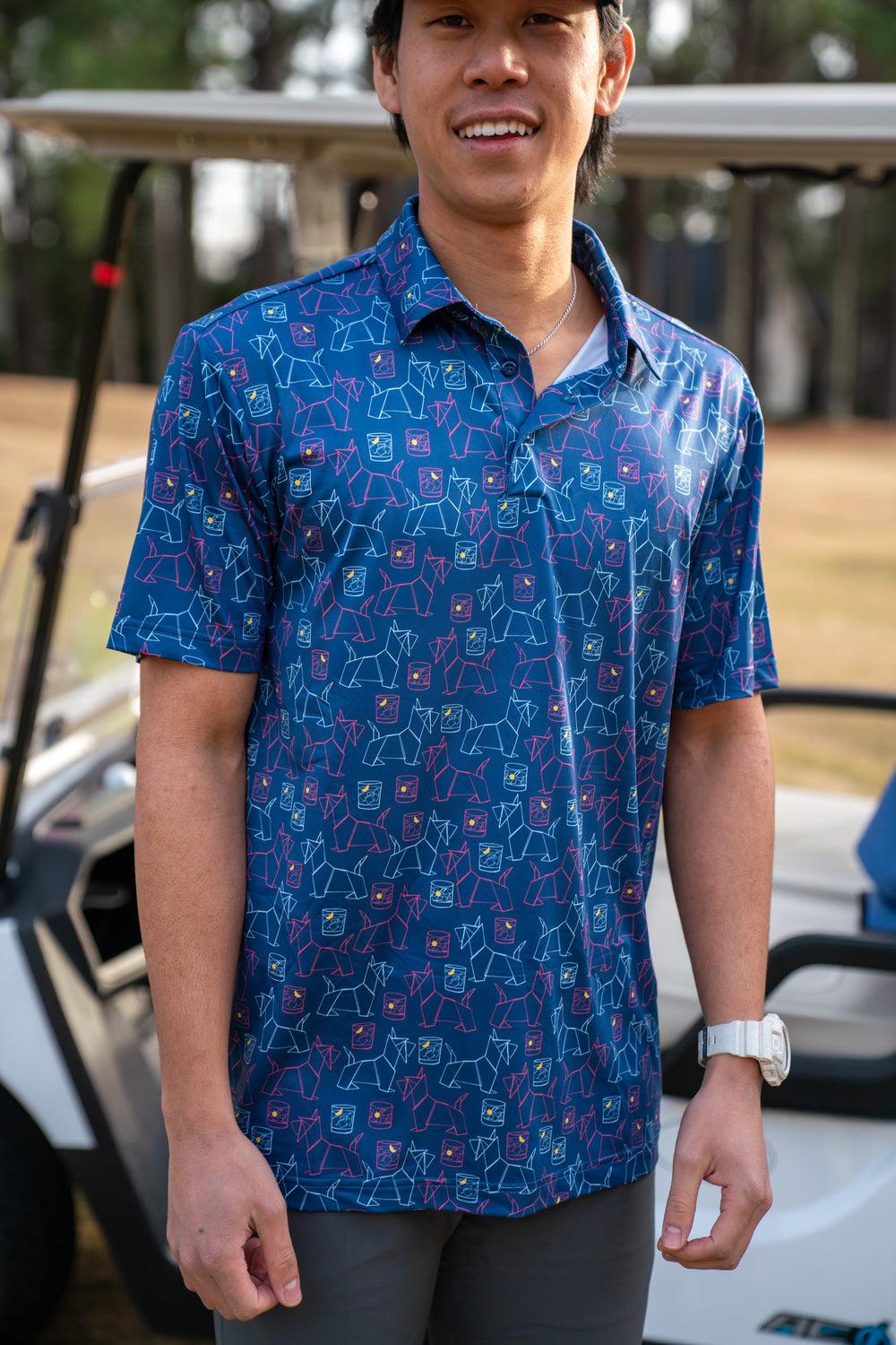 Three Sixty Six Men’s Print Golf Polos Male Product Image