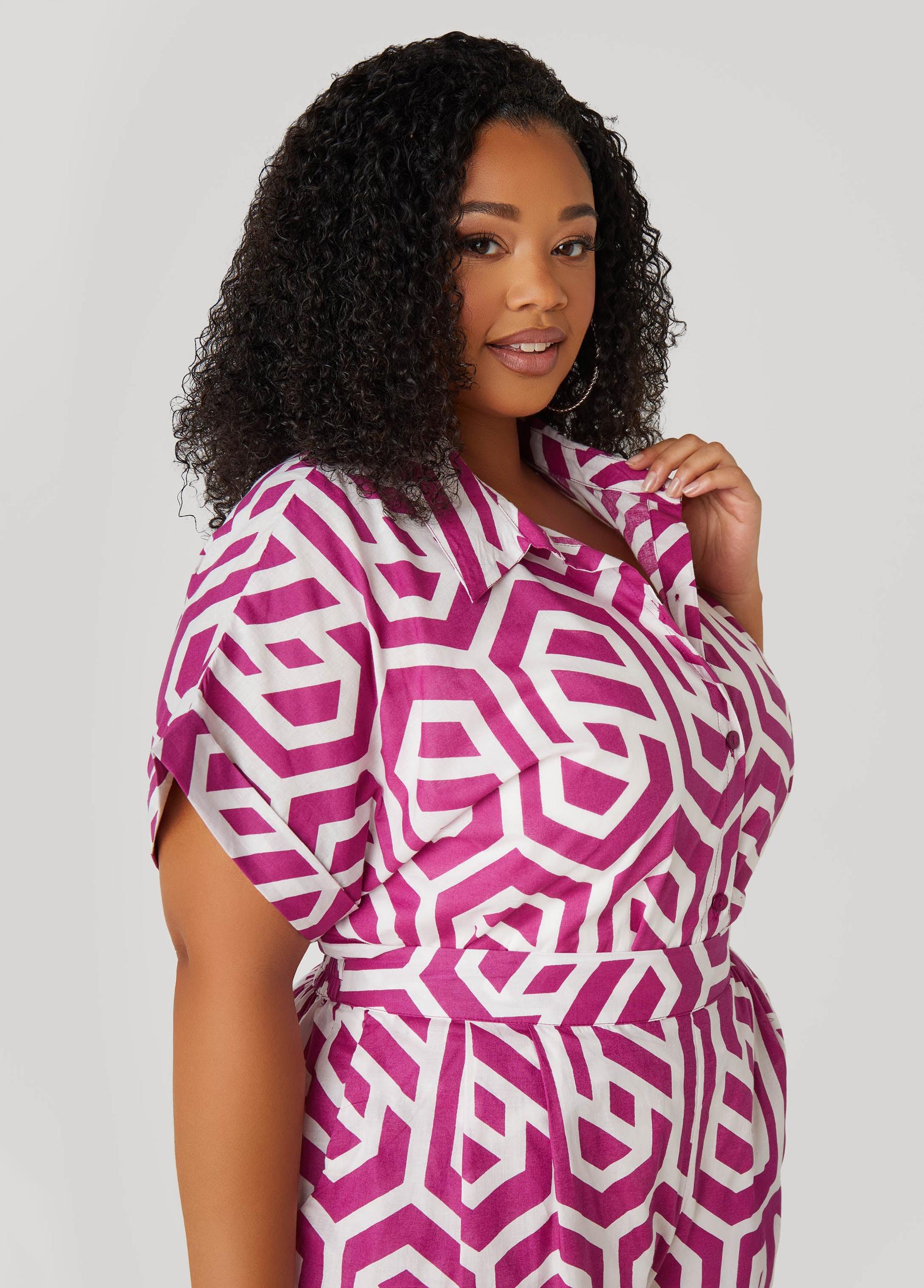 Geo Print Cotton Shirt Product Image