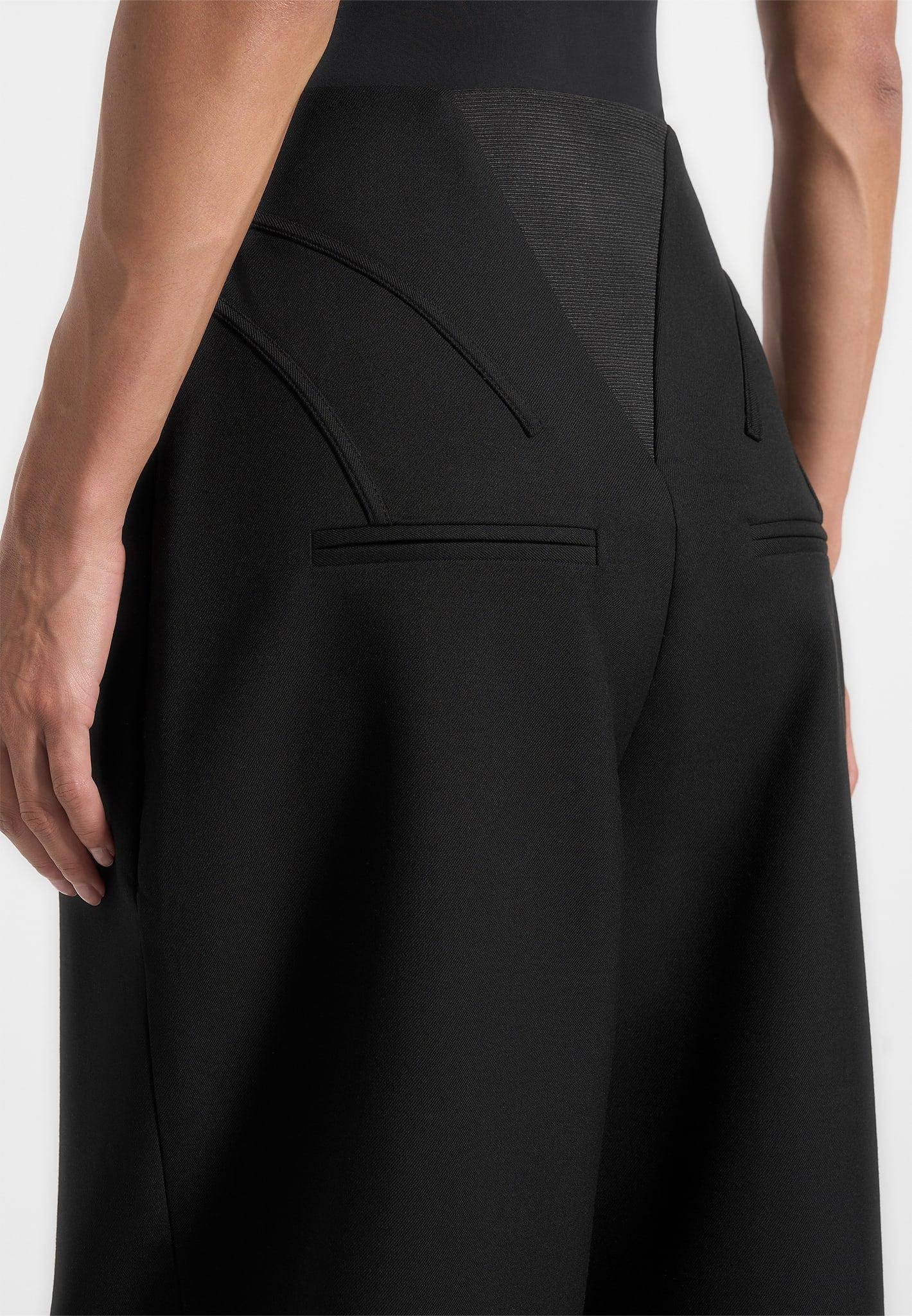 Rena - High Waisted Corset Sculptural Trousers - Black Female Product Image