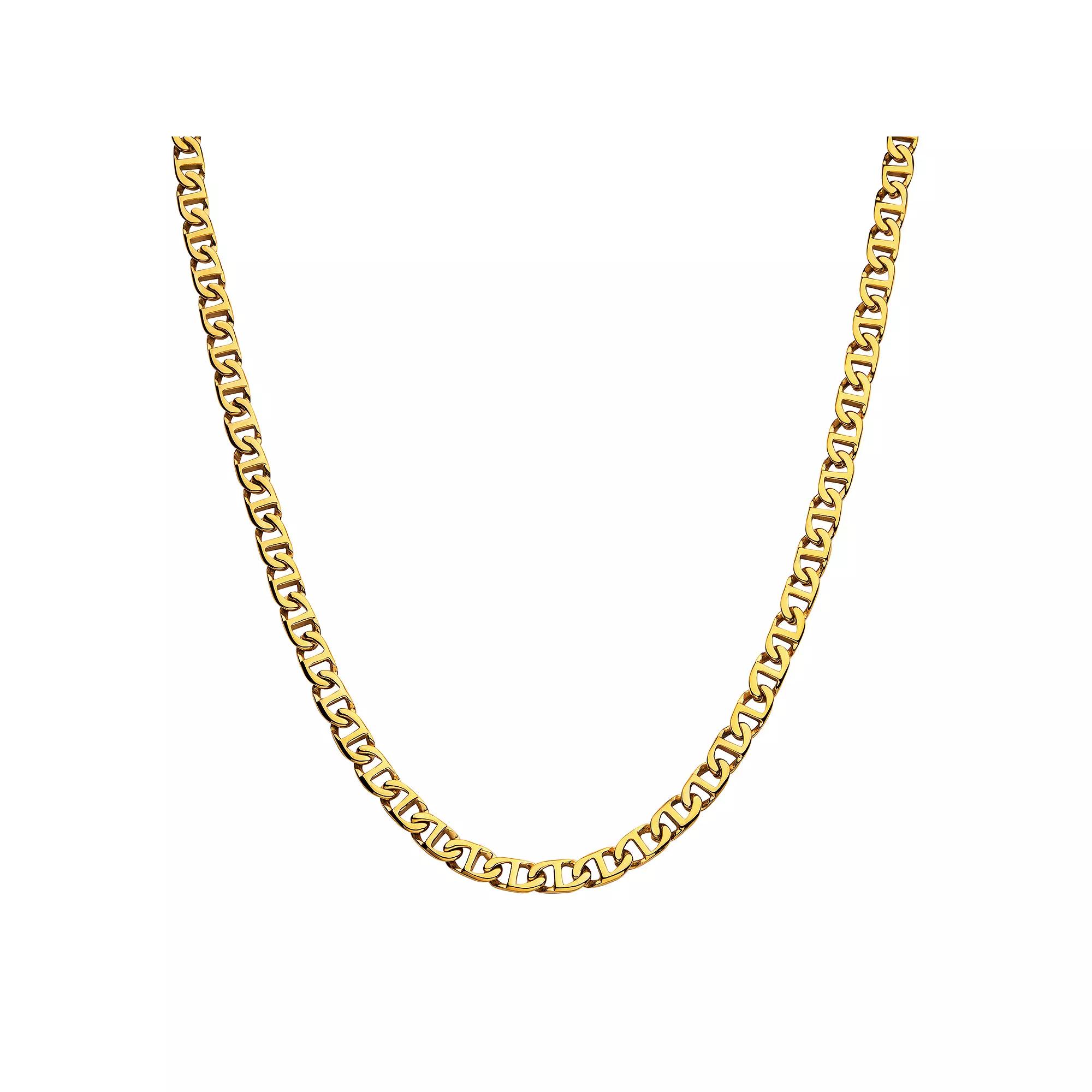 18k Gold Over Stainless Steel 8 mm Mariner Link Chain Necklace, Men's, Size: 24", Gold Tone Product Image