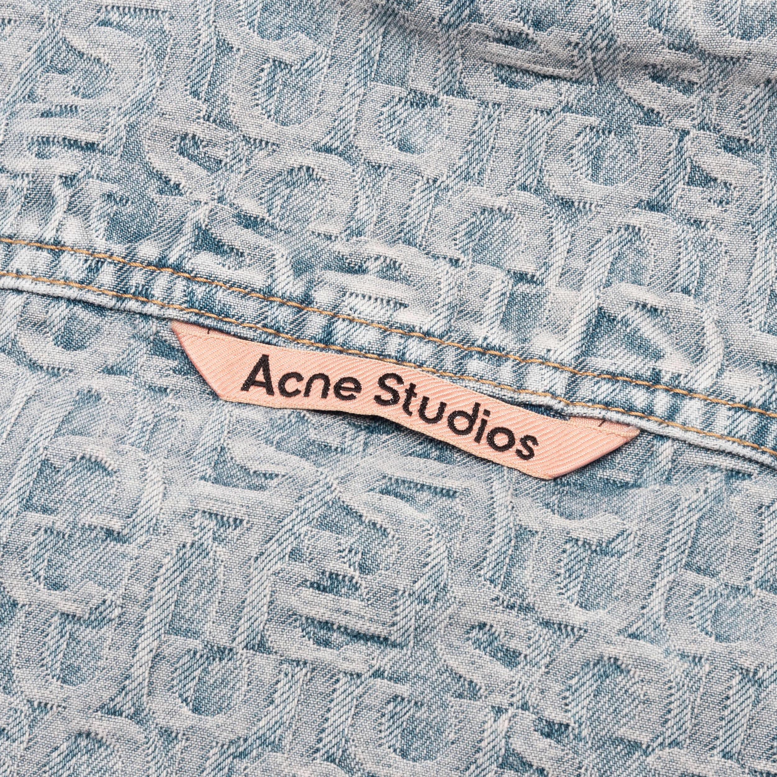 Relaxed Fit Denim Shirt - Blue/Beige Male Product Image