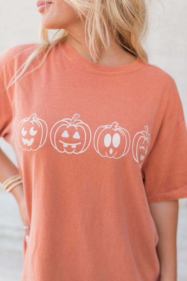 Pumpkin Faces Rust Graphic Tee Product Image