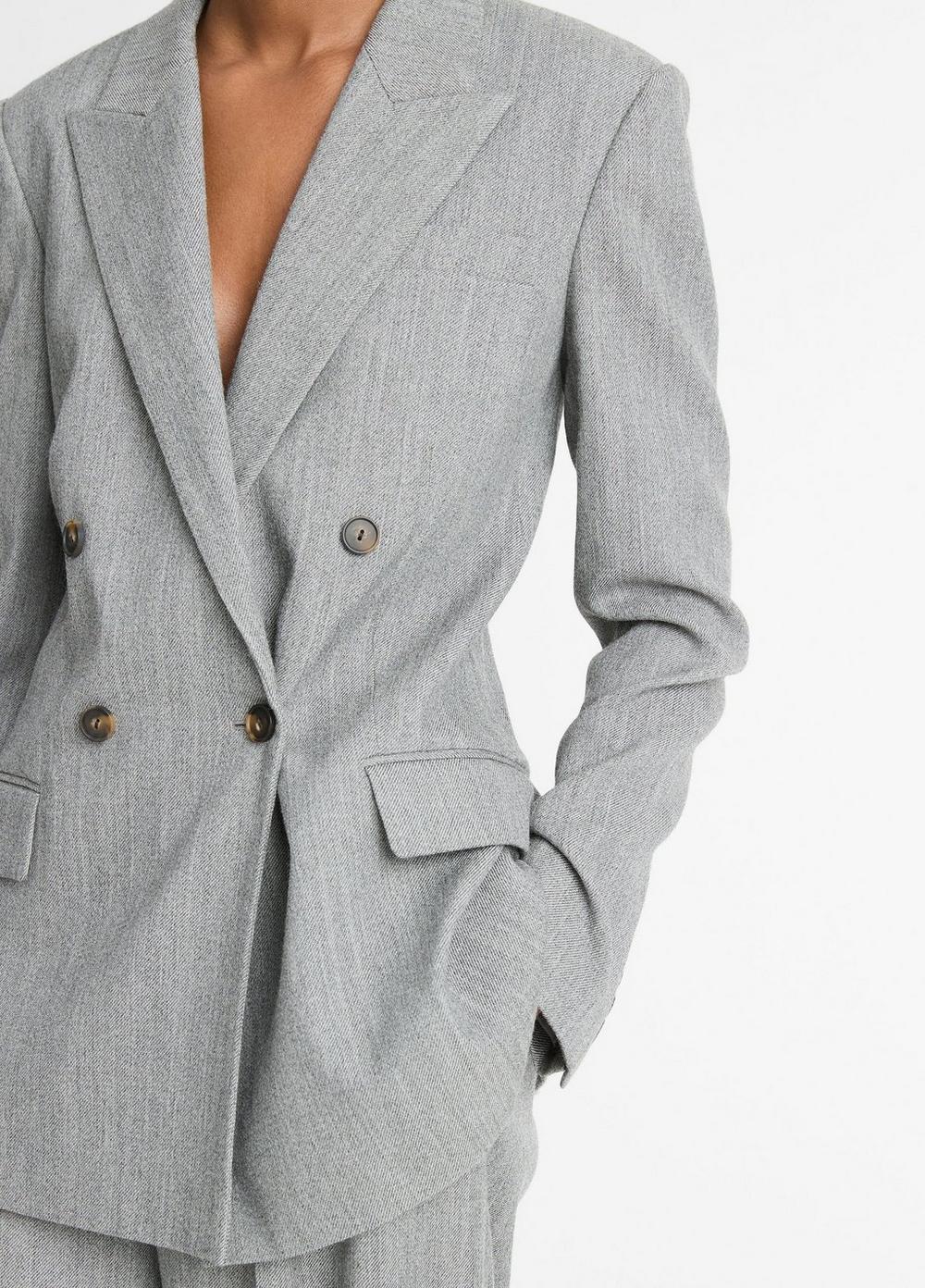 Italian Wool-Blend Twill Double-Breasted Blazer Product Image