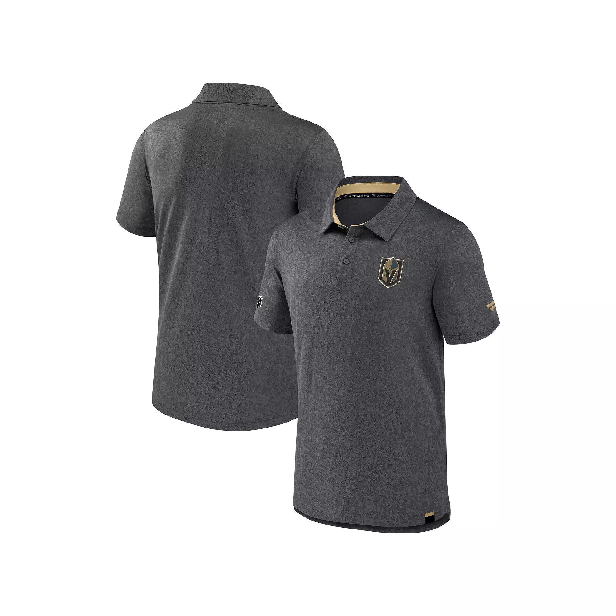 Men's Fanatics Branded Black Los Angeles Kings Authentic Pro Jacquard Polo,  Product Image