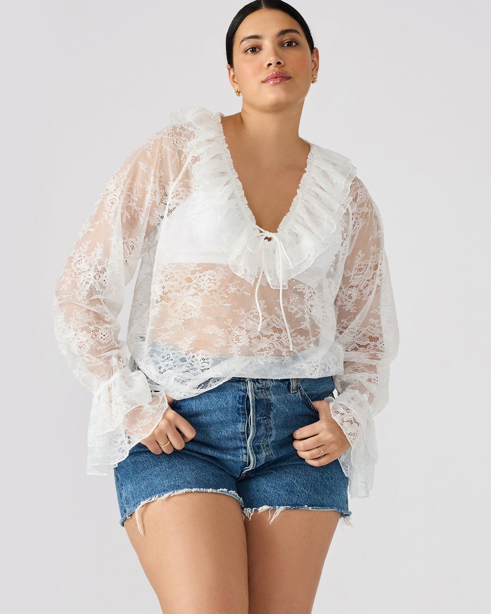 HAMPTON LACE BLOUSE WHITE Female Product Image