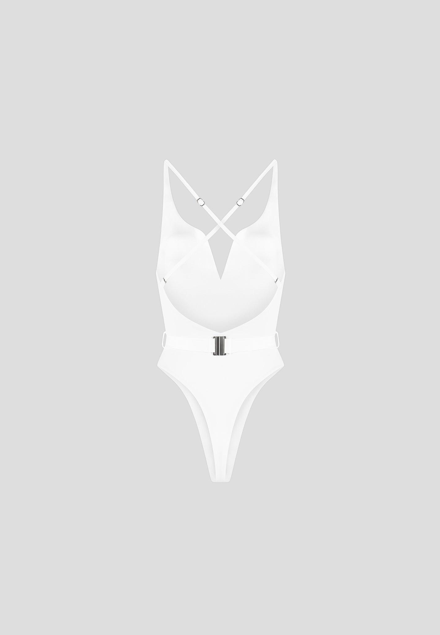Eiffel Belted Swimsuit - Off White Female Product Image