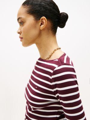 Boatneck 3/4 Sleeve Slim Fit T-Shirt Product Image