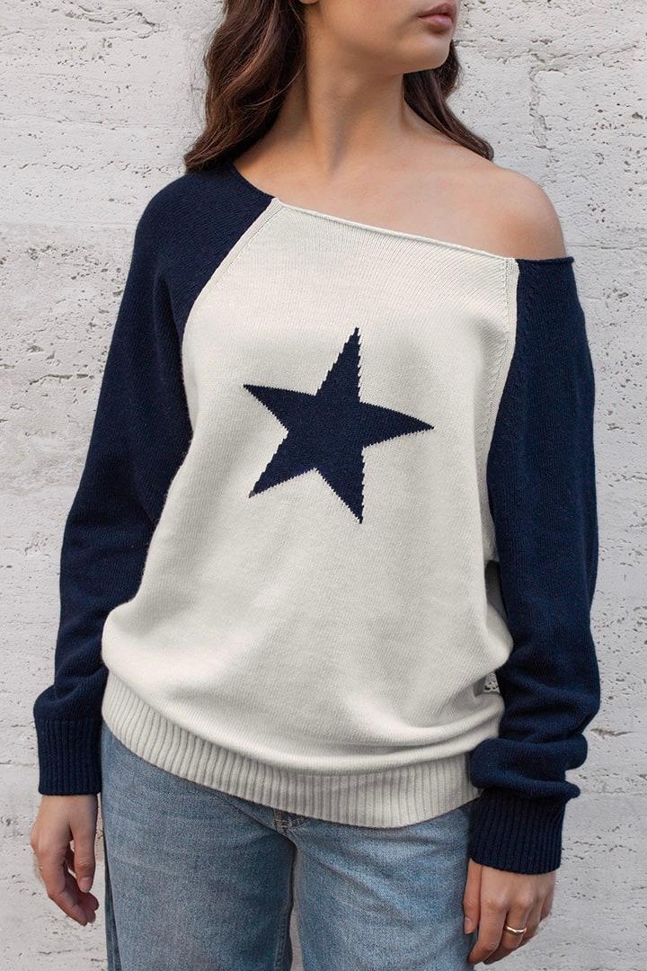 Boat neck star sweater Product Image