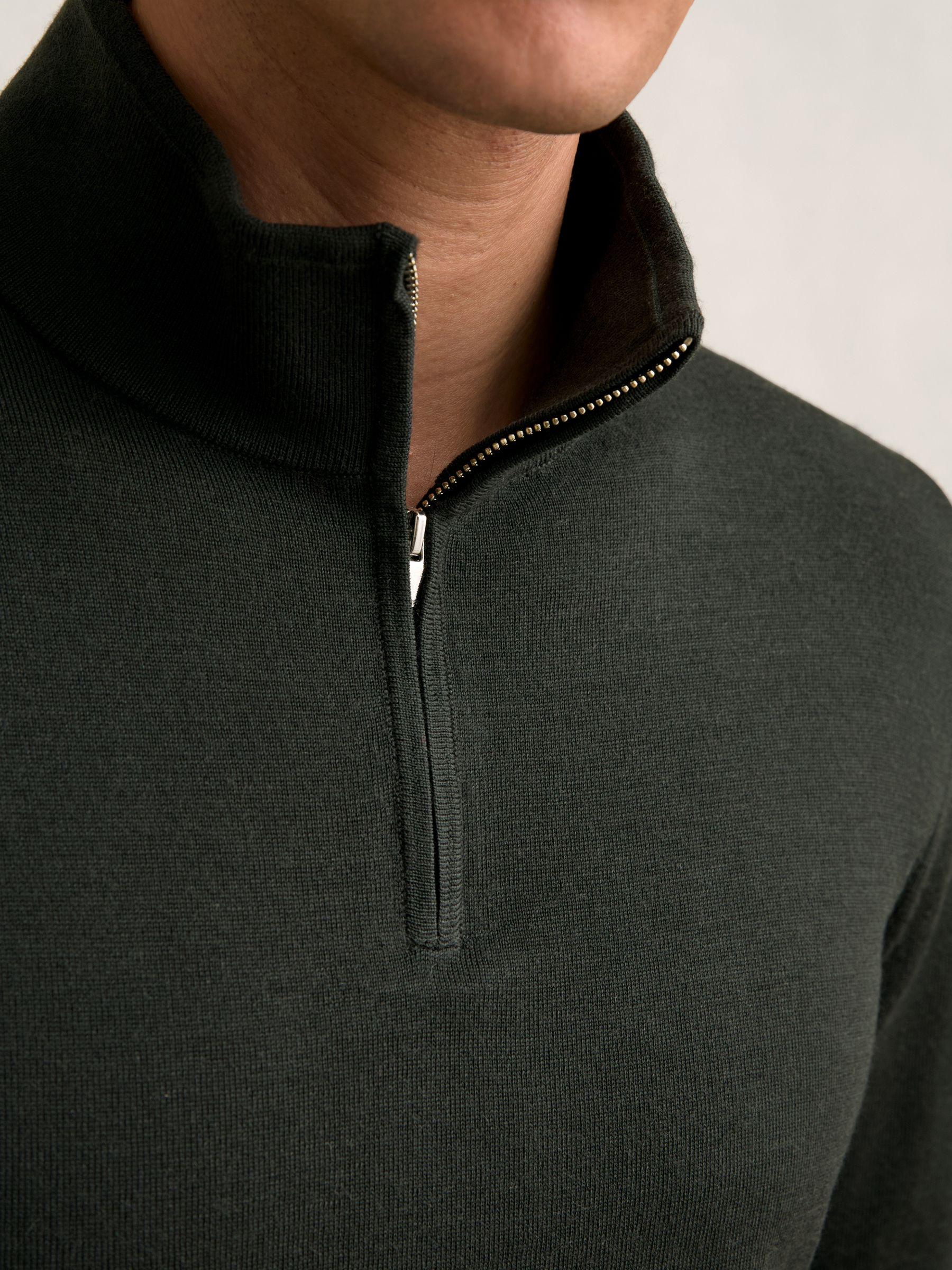 Merino Wool Half-Zip Jumper in Dark Military Green Product Image
