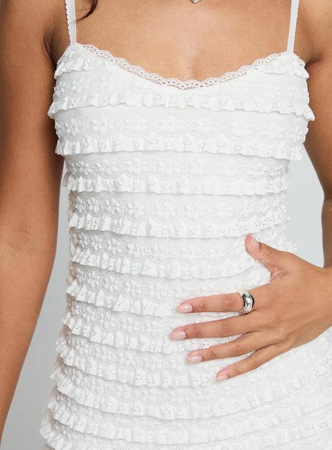 Christella Lace Mini Dress White Product Image