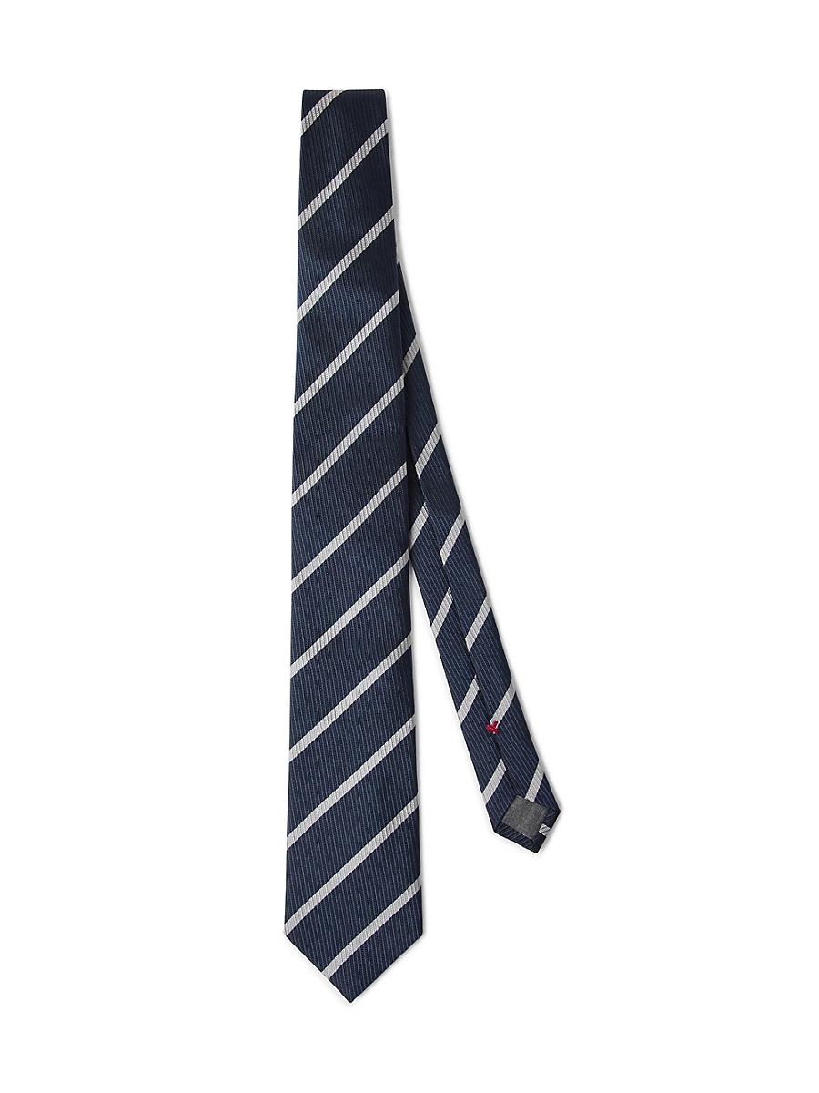 Mens Striped Silk Tie Product Image
