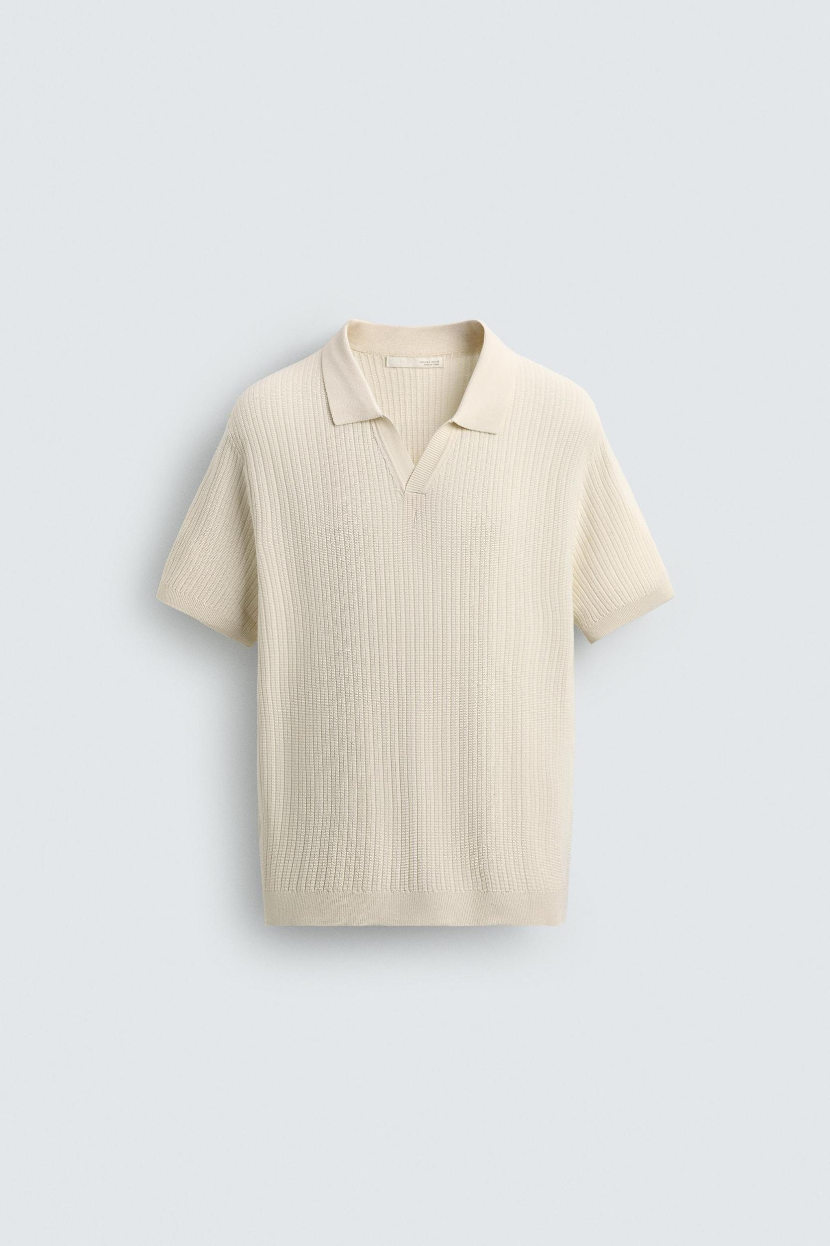 RIBBED KNIT POLO SHIRT Product Image