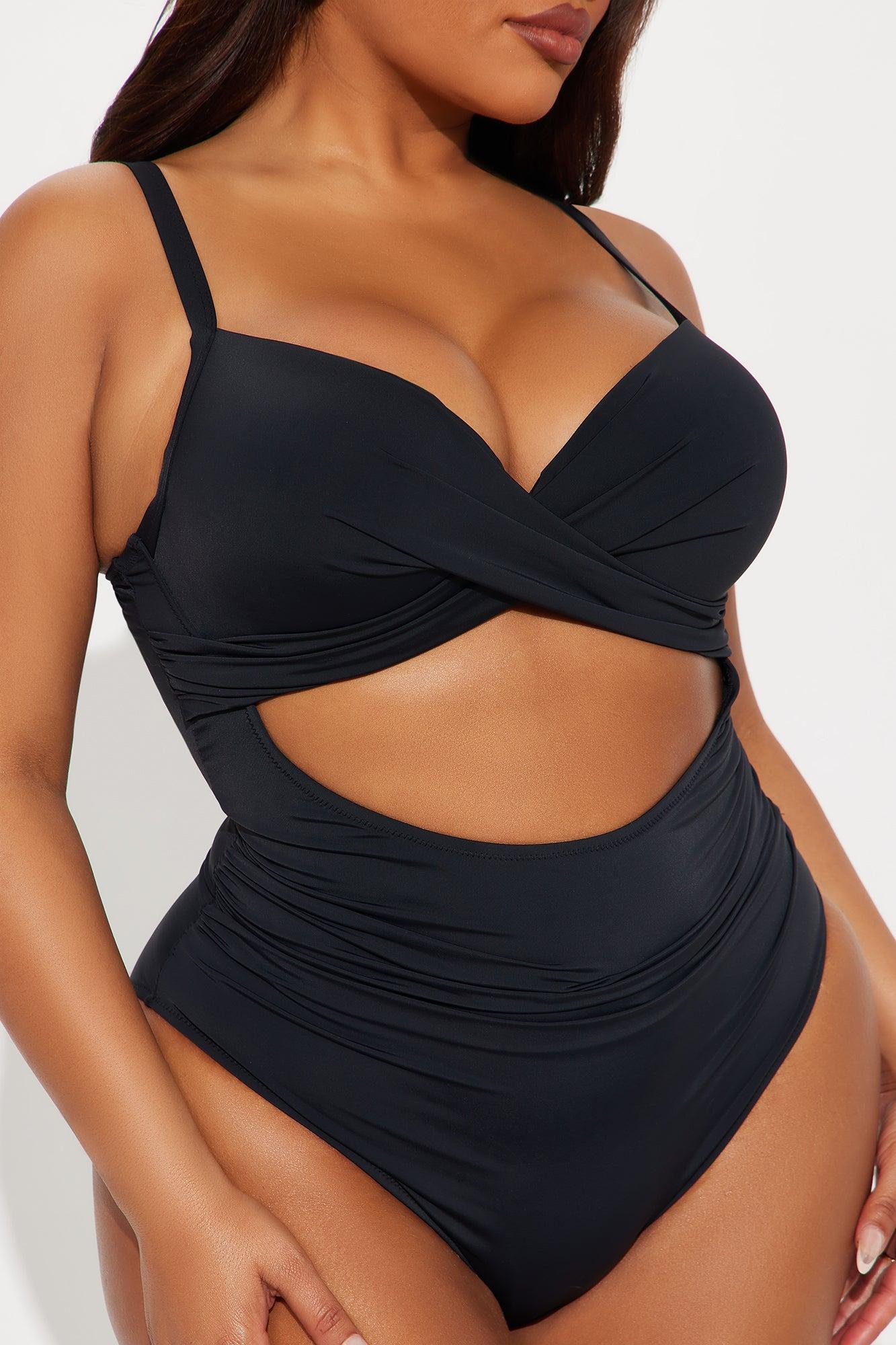 Summer Lounge Ruched Cutout 1 Piece Swimsuit - Black Female Product Image