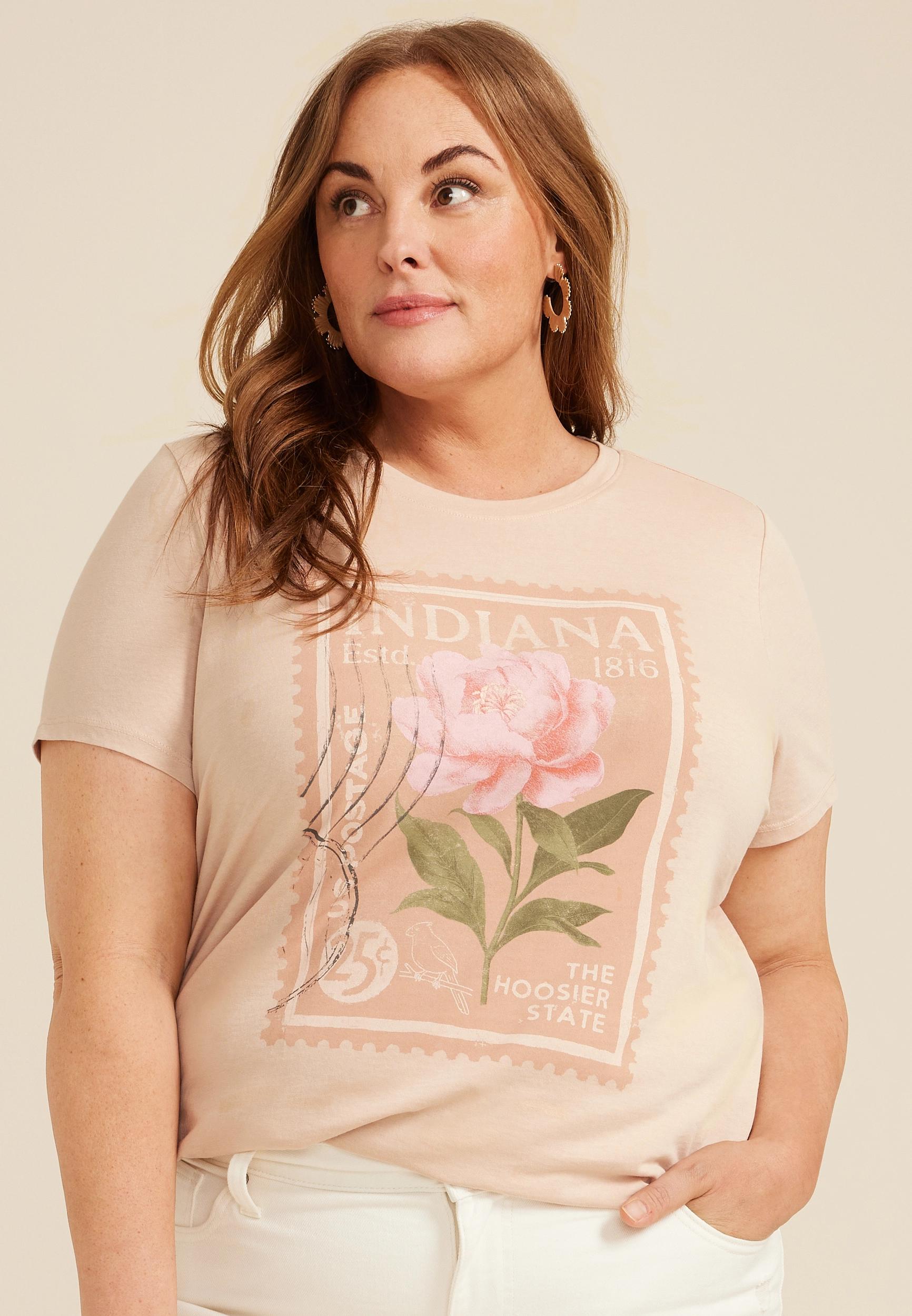 Maurices 4X Plus Size Womens State Stamp Classic Fit Graphic Tee Product Image
