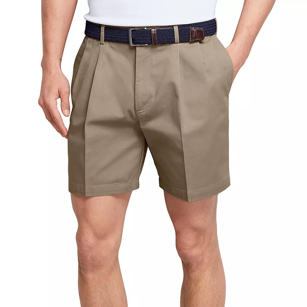 Men's Lands' End Comfort Waist 6-inch No-Iron Pleated Chino Shorts,  Product Image