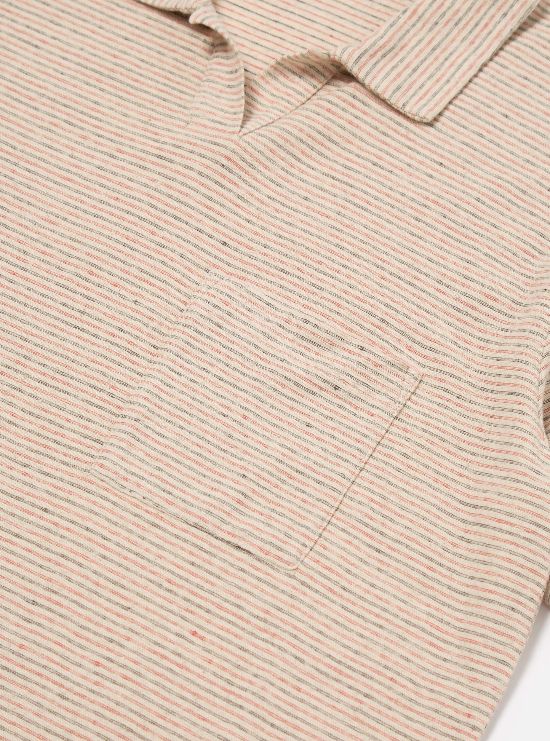 Ecru Stripe Lincot Jersey Loose Sweatshirt Product Image