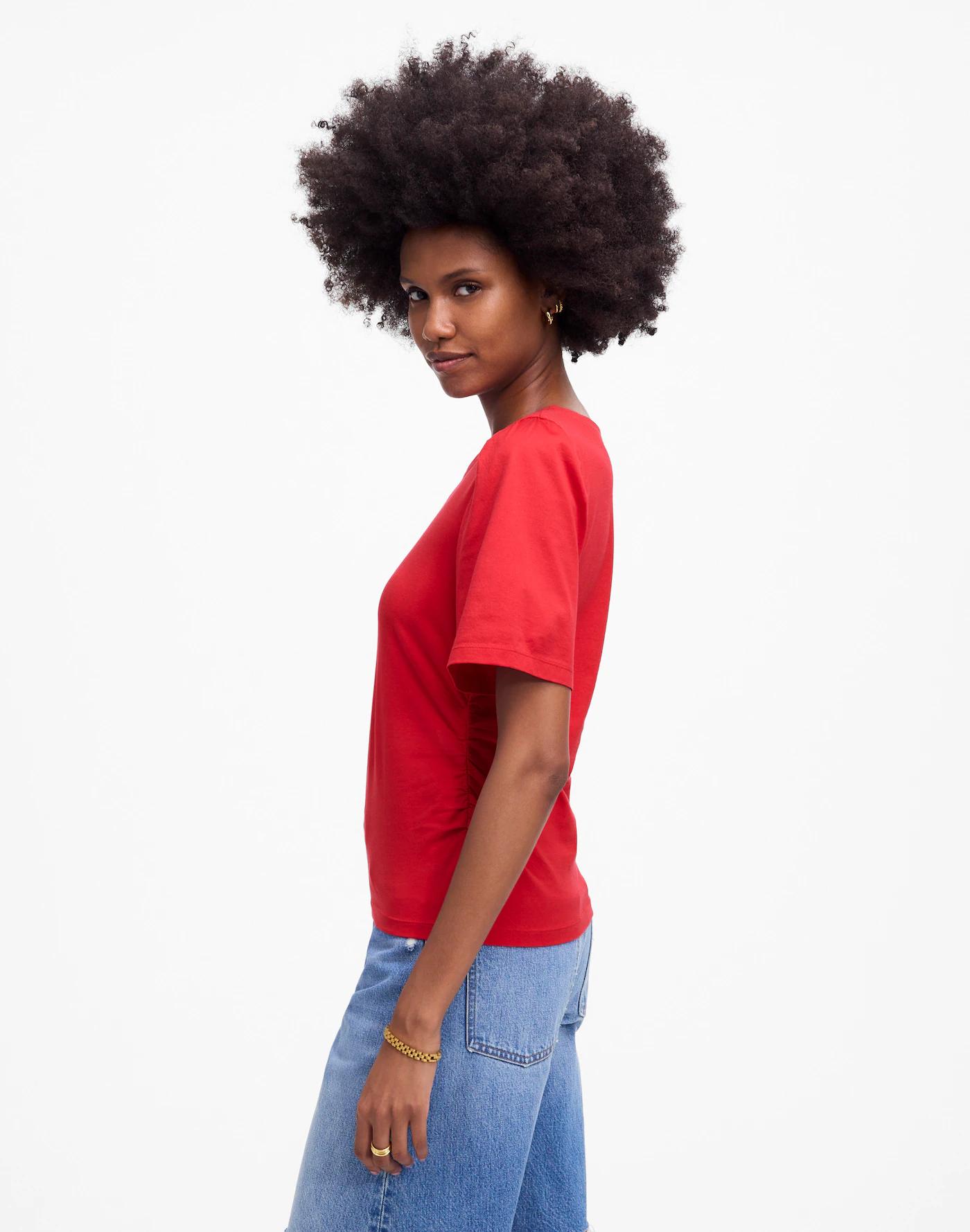 Side-Cinch Puff-Sleeve Tee Product Image