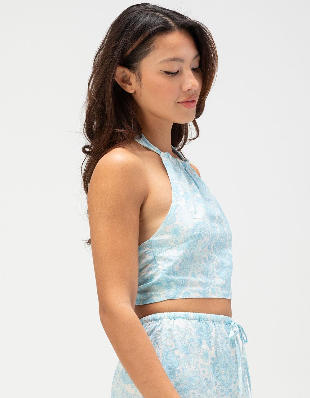 RHYTHM Jean Paisley Womens Halter Top - BLUE COMBO Product Image