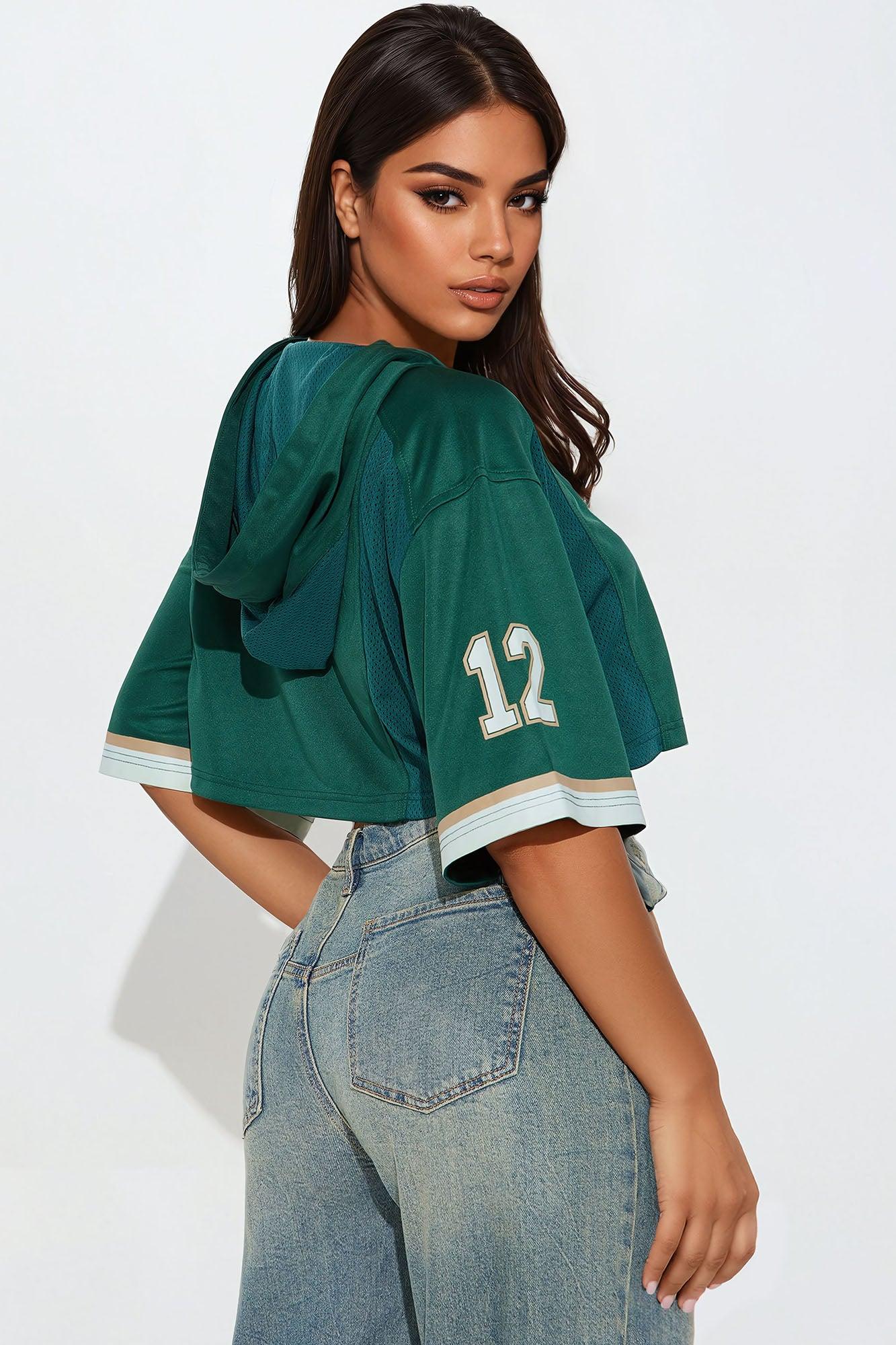 Your Biggest Fan Hooded Jersey - Green/combo Product Image