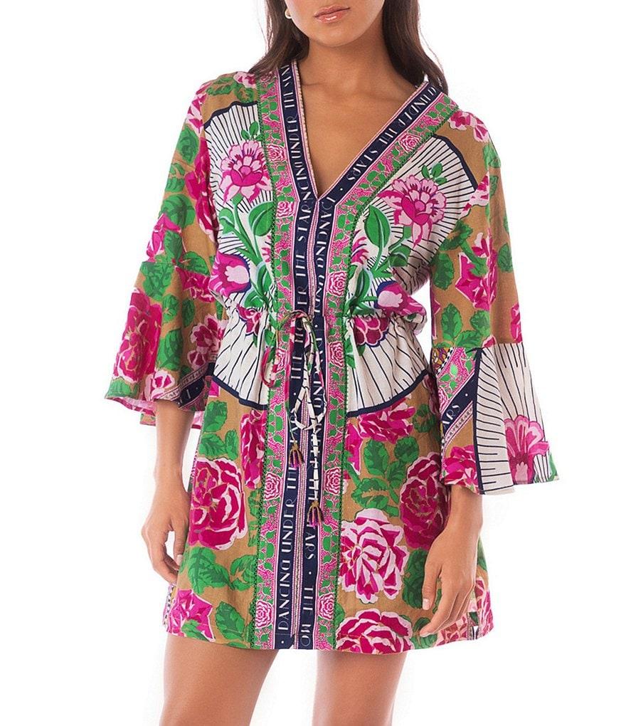Maaji Cerice Bouquet Kaftan Cover-up Dress Product Image