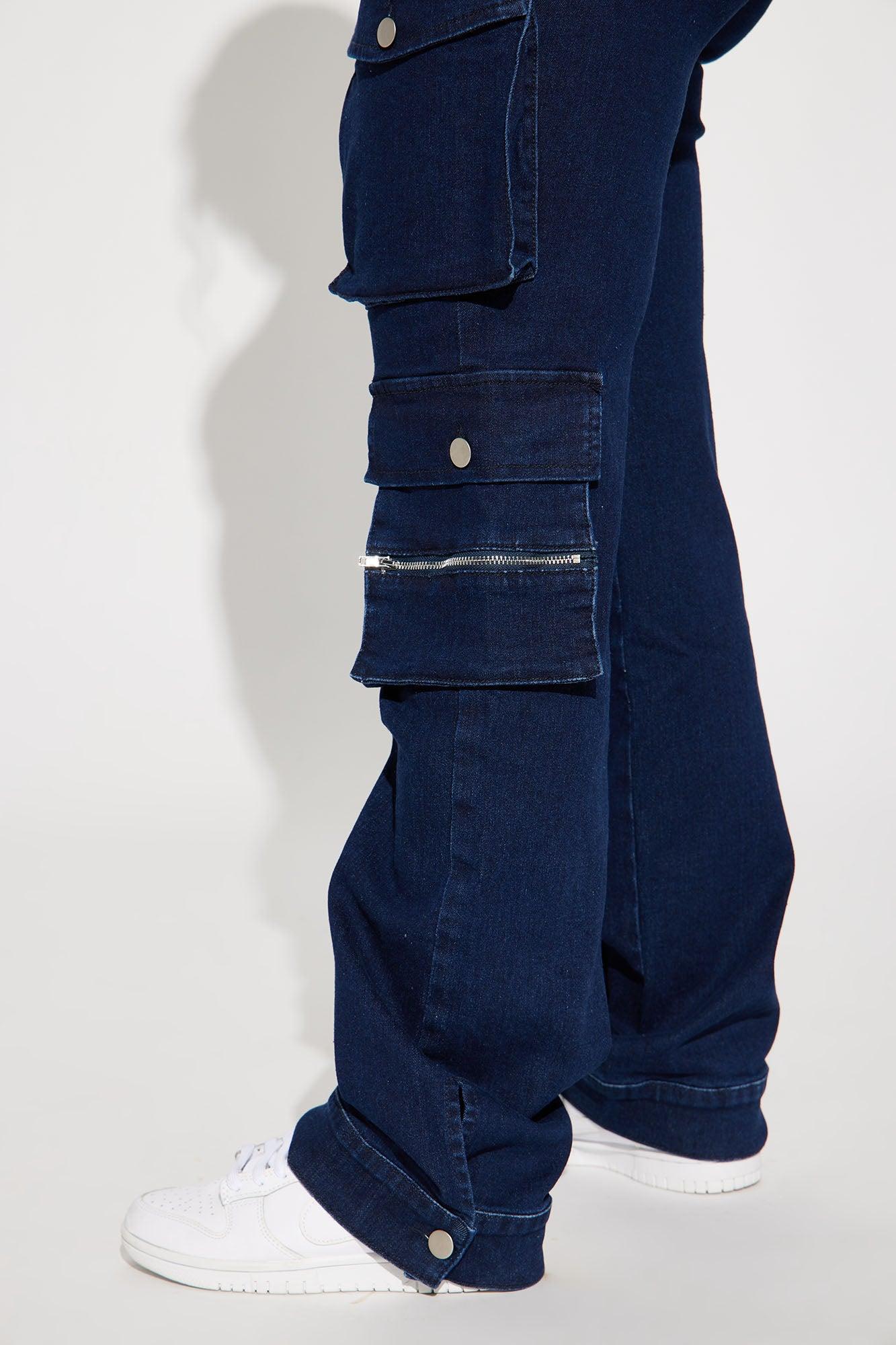 Out Of My Way Stretch Cargo Jean - Dark Wash Product Image