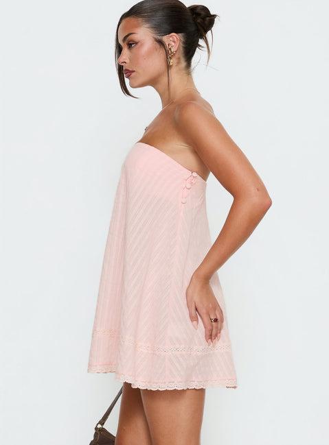 Gypsea Strapless Swing Mini Dress Light Pink Product Image
