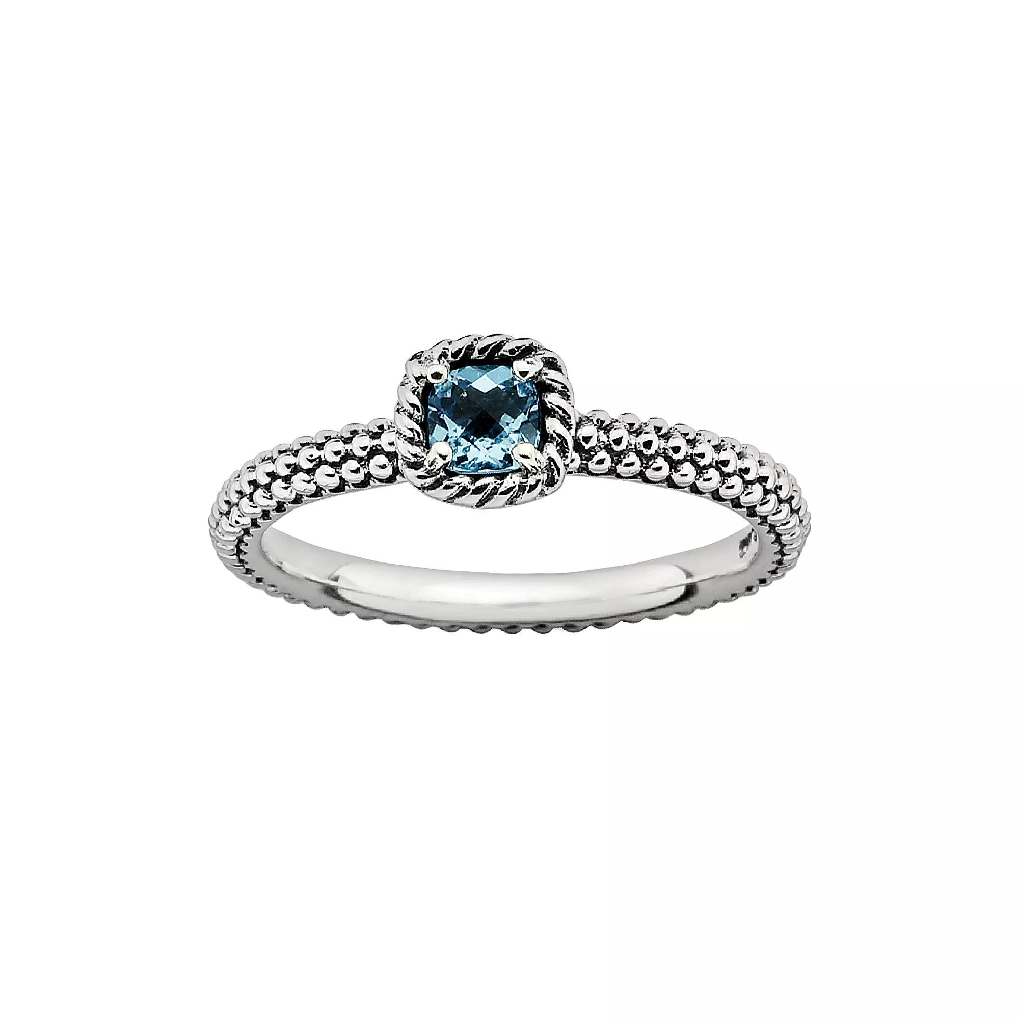 Stacks & Stones Sterling Silver Blue Topaz Stack Ring, Women's, Size: 6 Product Image