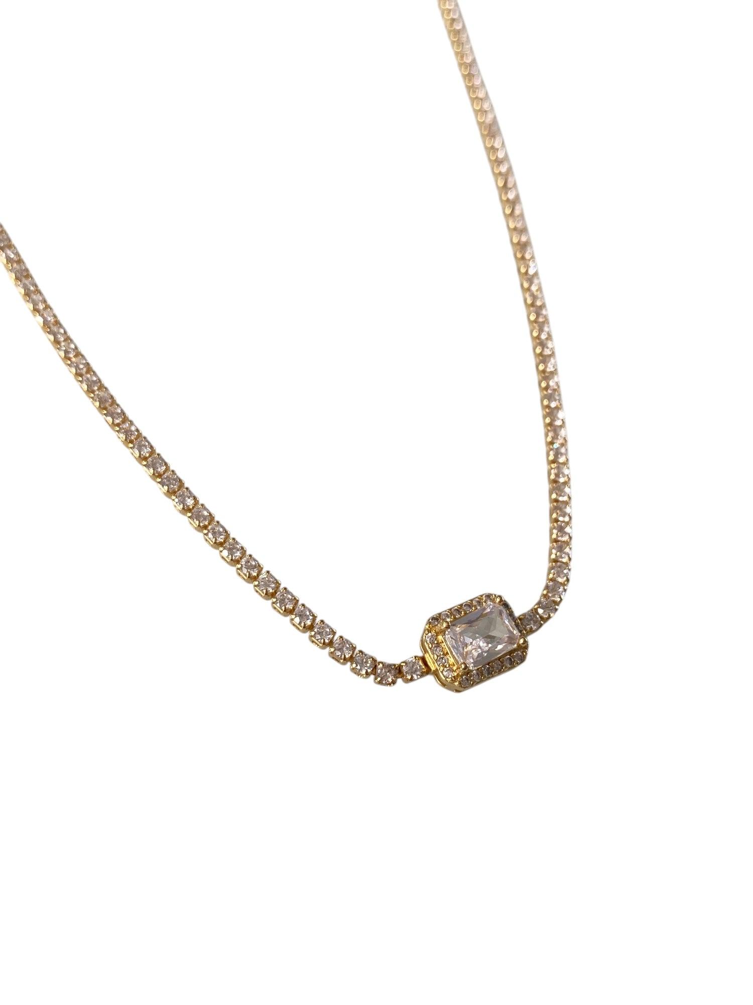 Clear CZ Tennis Necklace Product Image