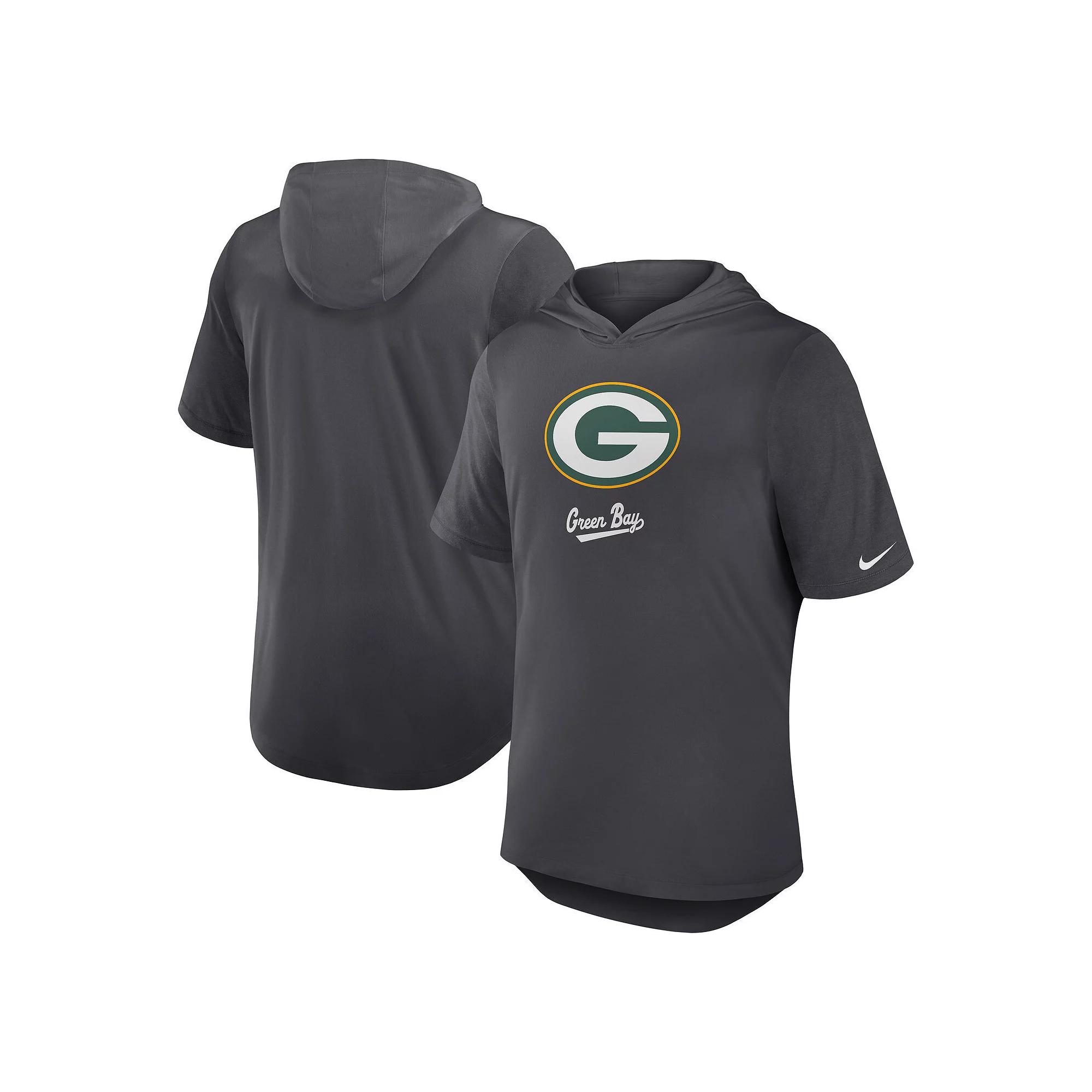 Green Bay Packers Nike Mens Dri-FIT NFL Hooded T-Shirt | 03NB06F7T-2B7 Product Image